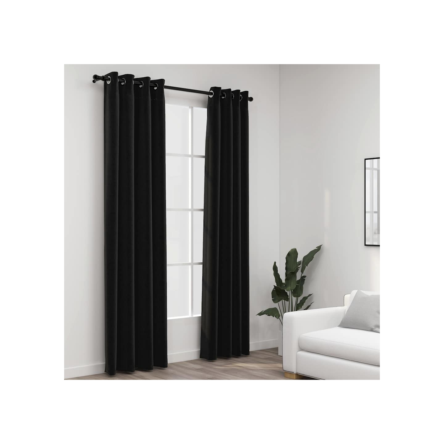 Rideaux occultants Aspect de lin 2 pcs Anthracite 140x225 cm