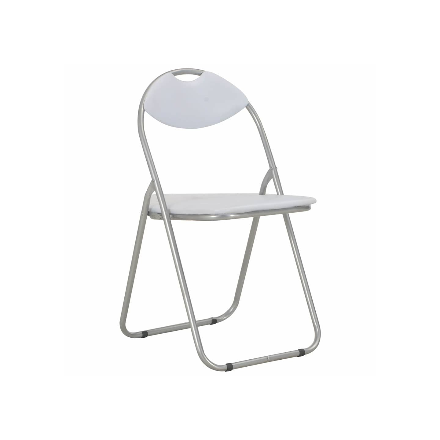 Chaises pliantes 2 pièces en similicuir blanc