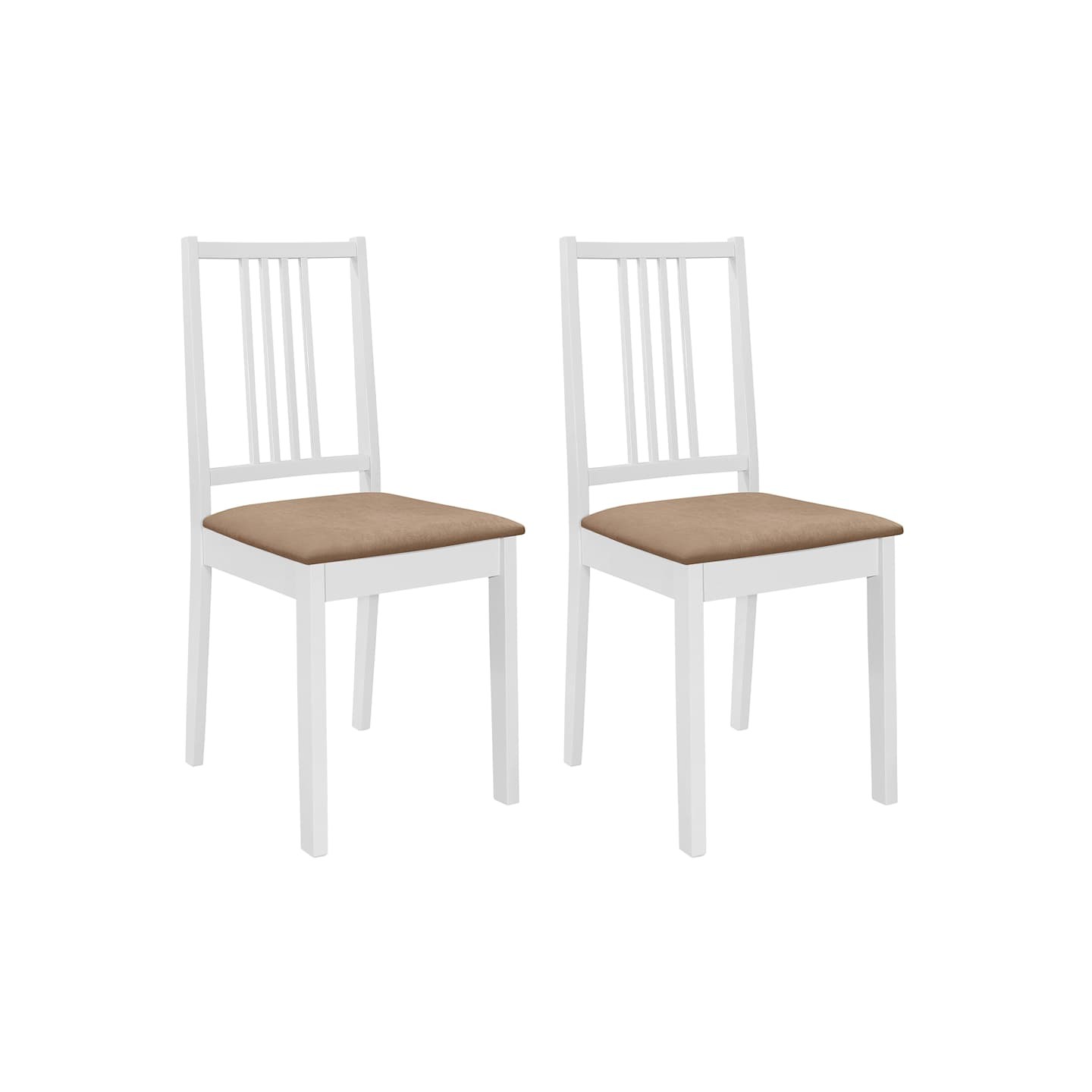 Chaises à manger avec coussins lot de 2 blanc bois solide