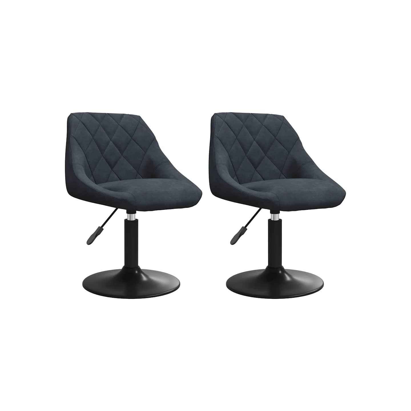 Chaises pivotantes à dîner lot de 2 Gris foncé Velours