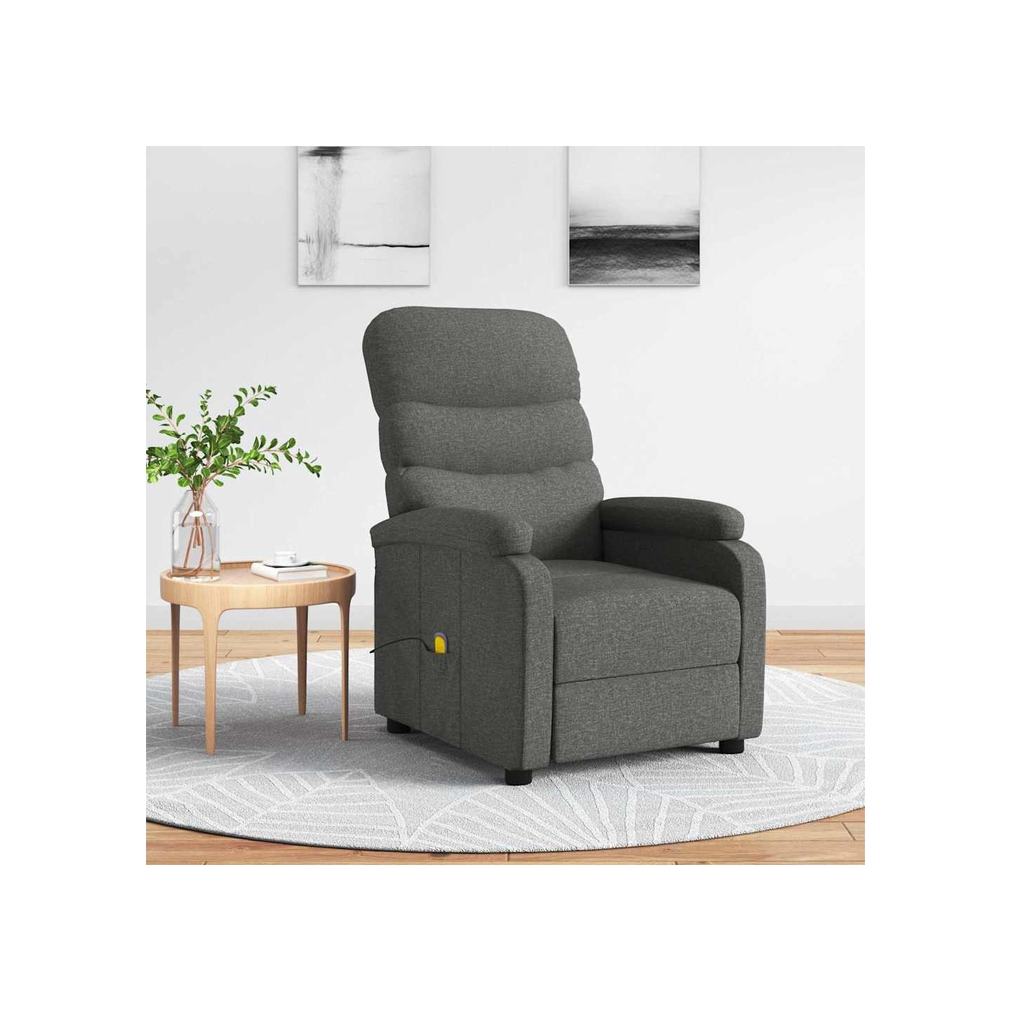 Fauteuil de massage Gris foncé Tissu