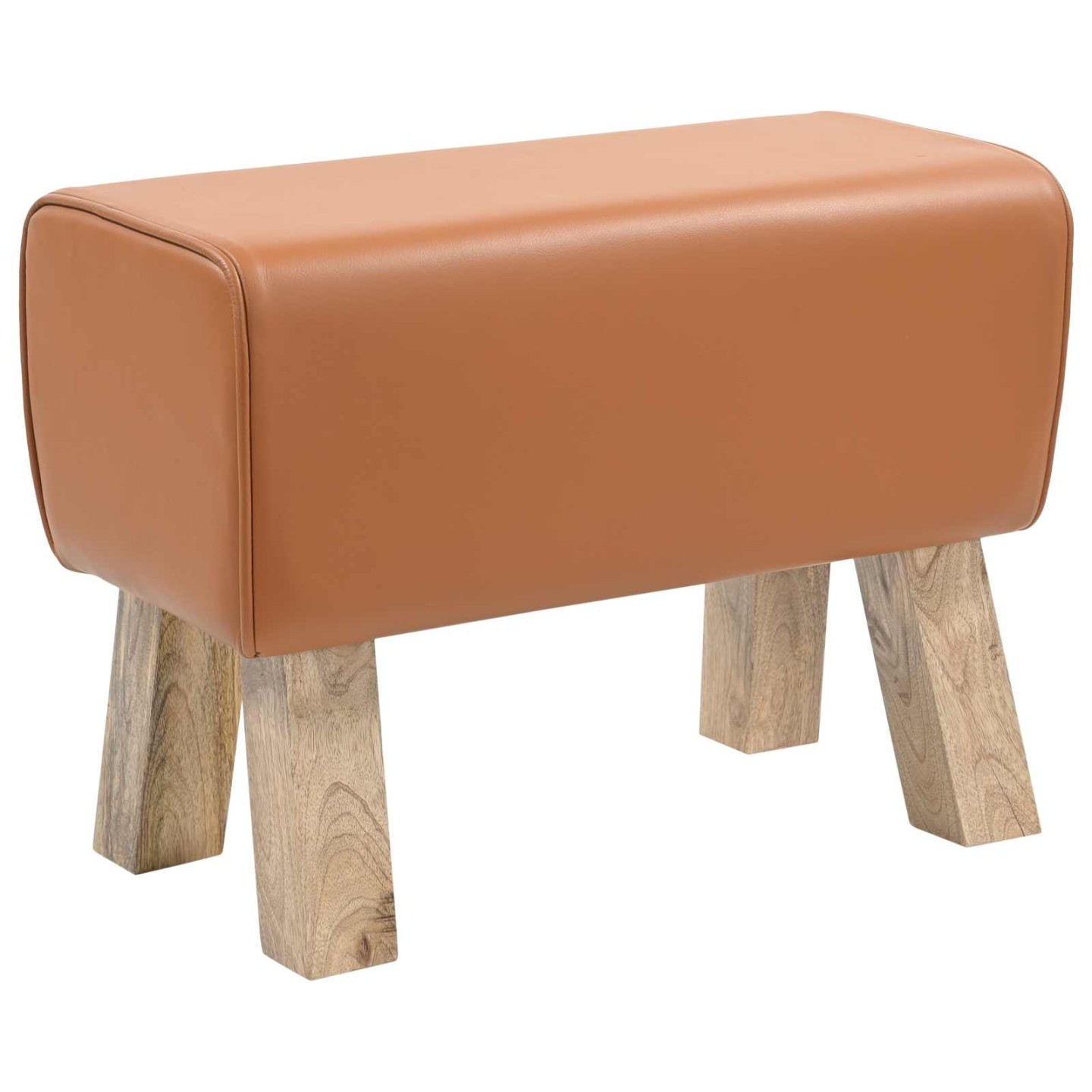 Banc 60 x 30 x 45 cm Cuir véritable Marron