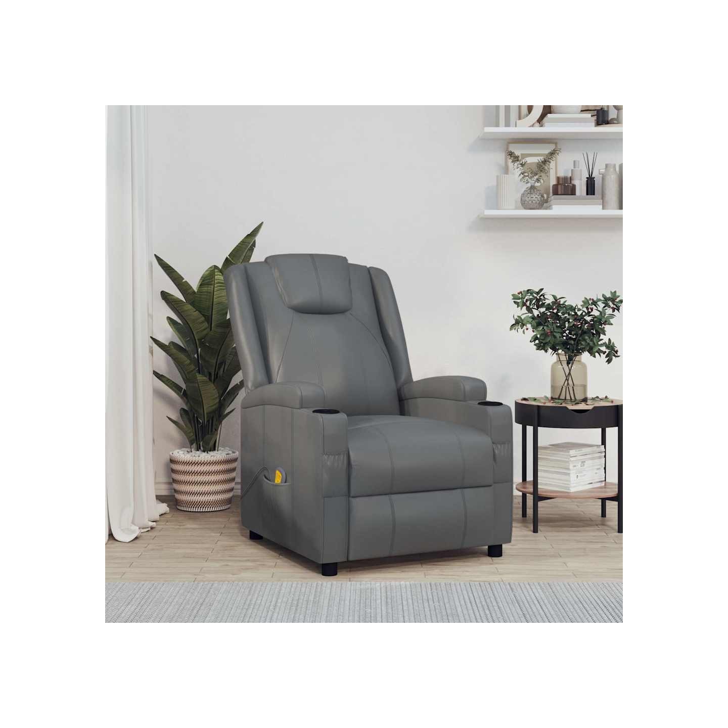 Fauteuil de massage Anthracite Similicuir