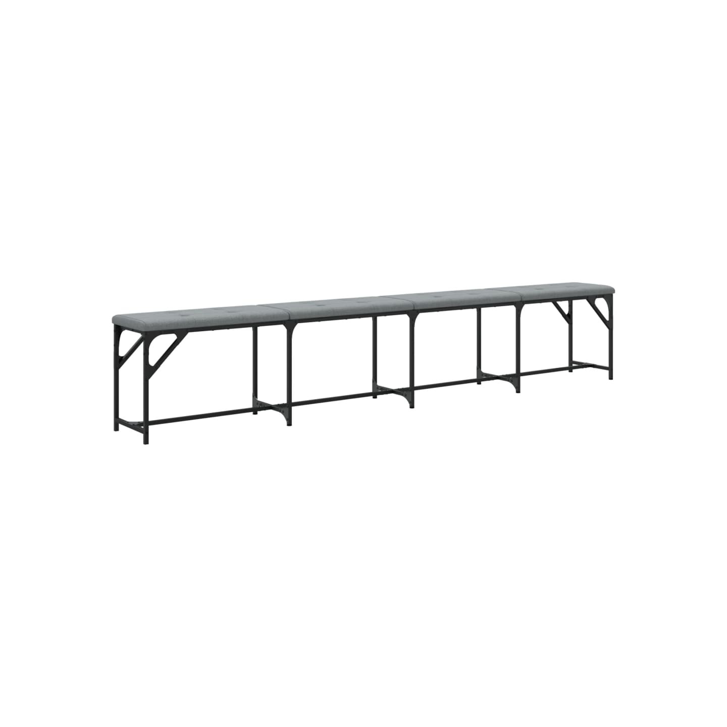 Banc à manger gris clair 248x32x45 cm acier et tissu