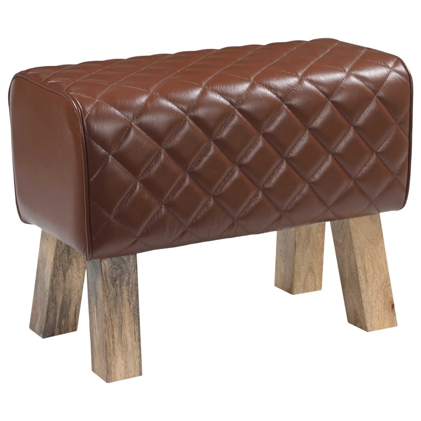 Banc 60 x 30 x 45 cm Cuir véritable Marron diamant