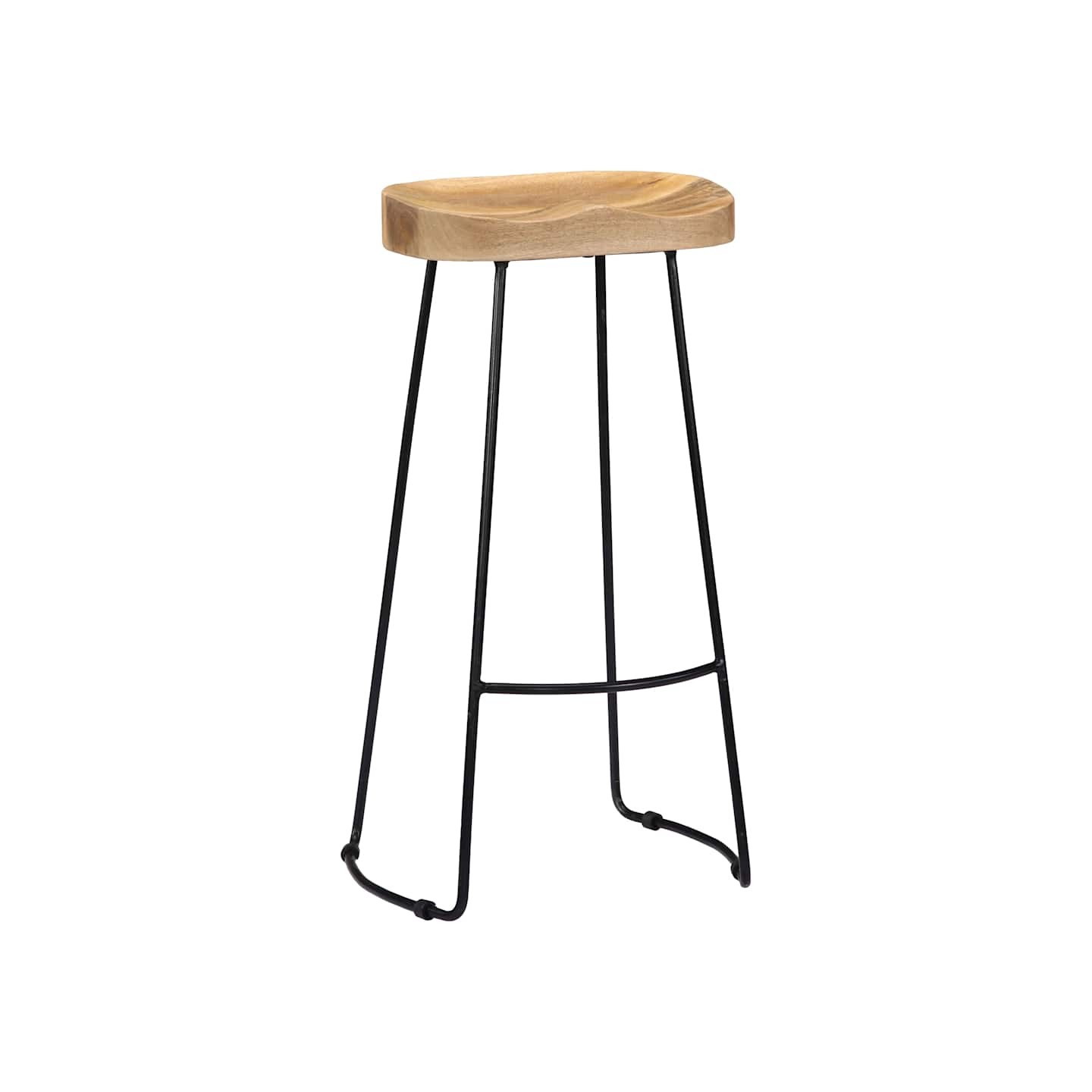 Tabourets de bar Gavin lot de 2 bois de manguier massif
