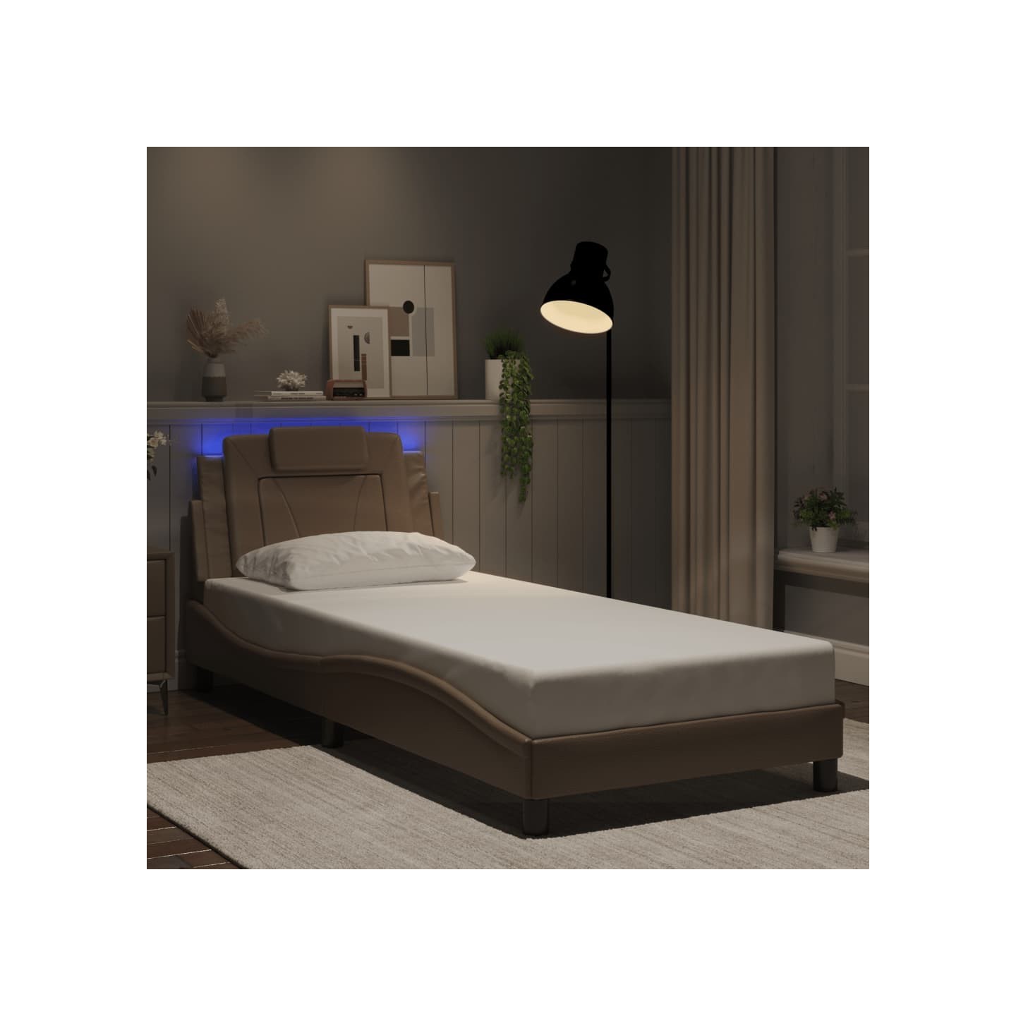 Cadre de lit Viana avec LED sans matelas cappuccino 90x190 cm