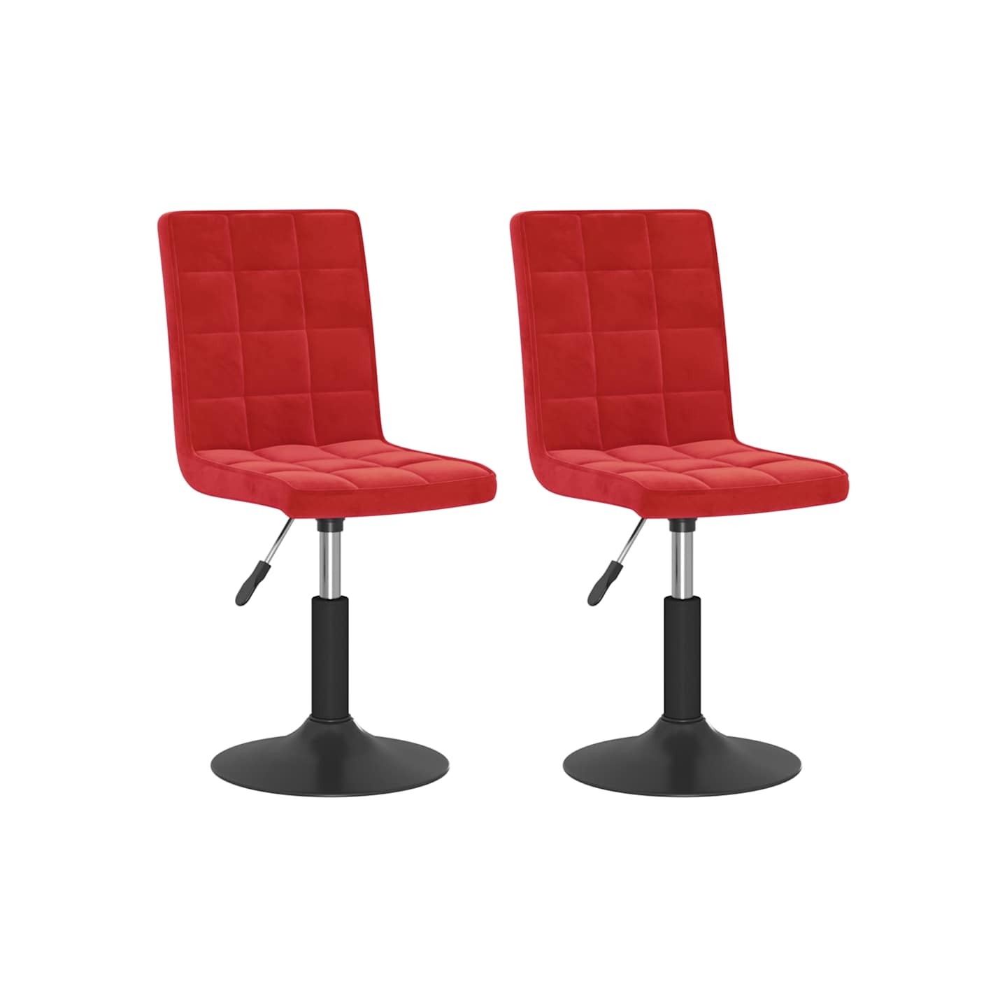 Chaises à manger pivotantes lot de 2 rouge bordeaux velours