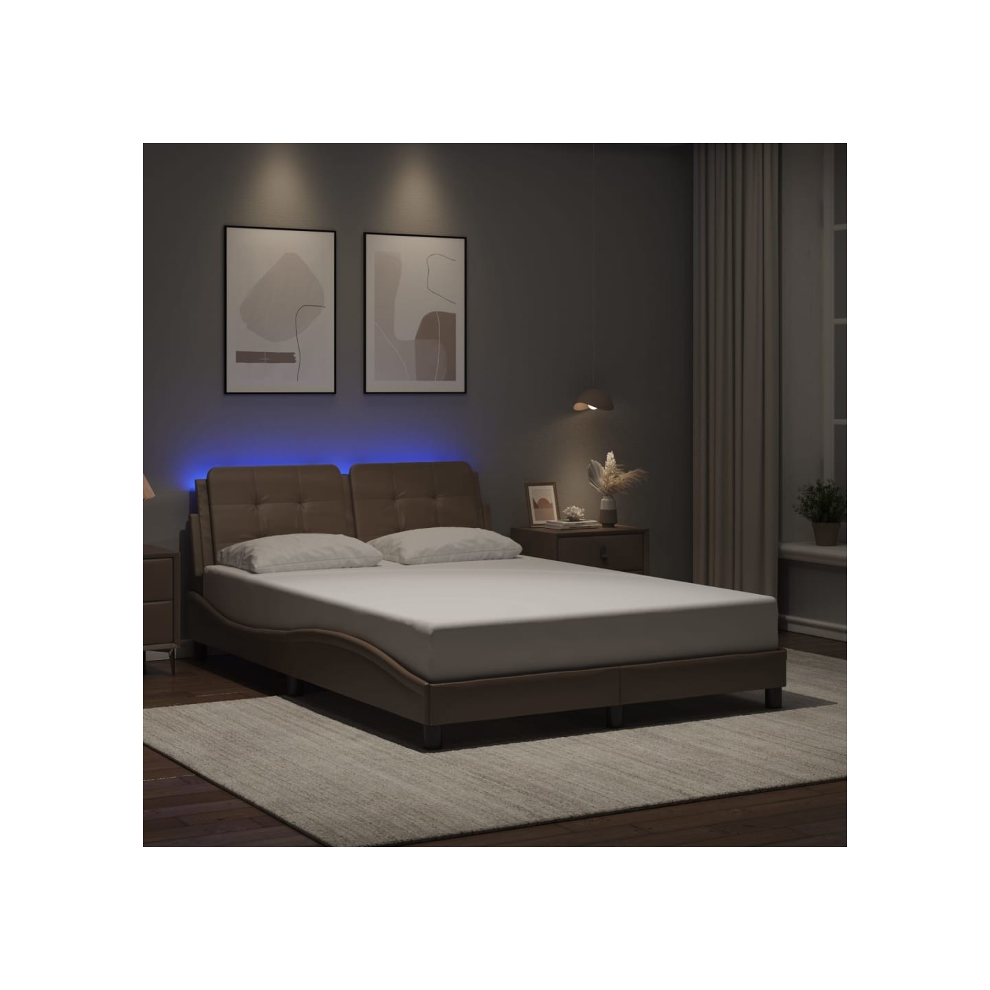 Cadre de lit avec LED sans matelas Zadar cappuccino 120x200 cm