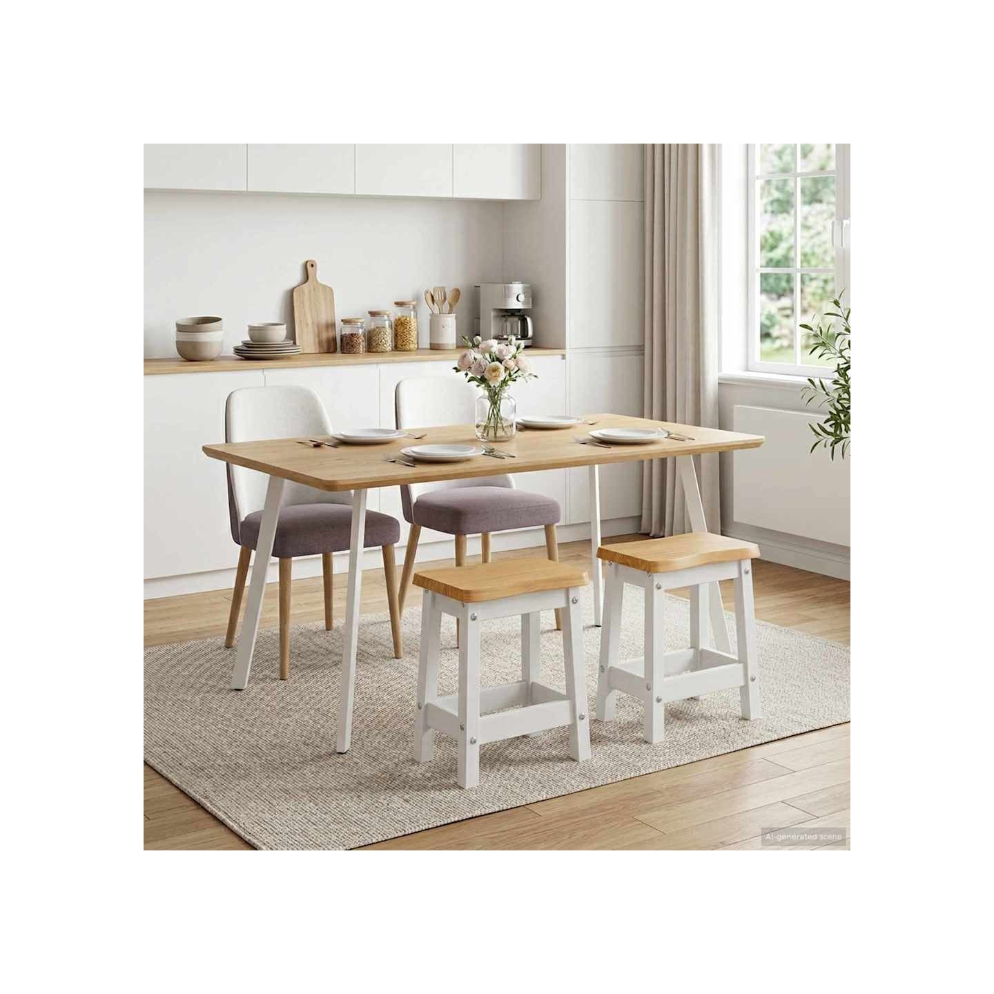 Tabouret de bar EKAI 2 pc Blanc 40 x 29 x 45,5 cm