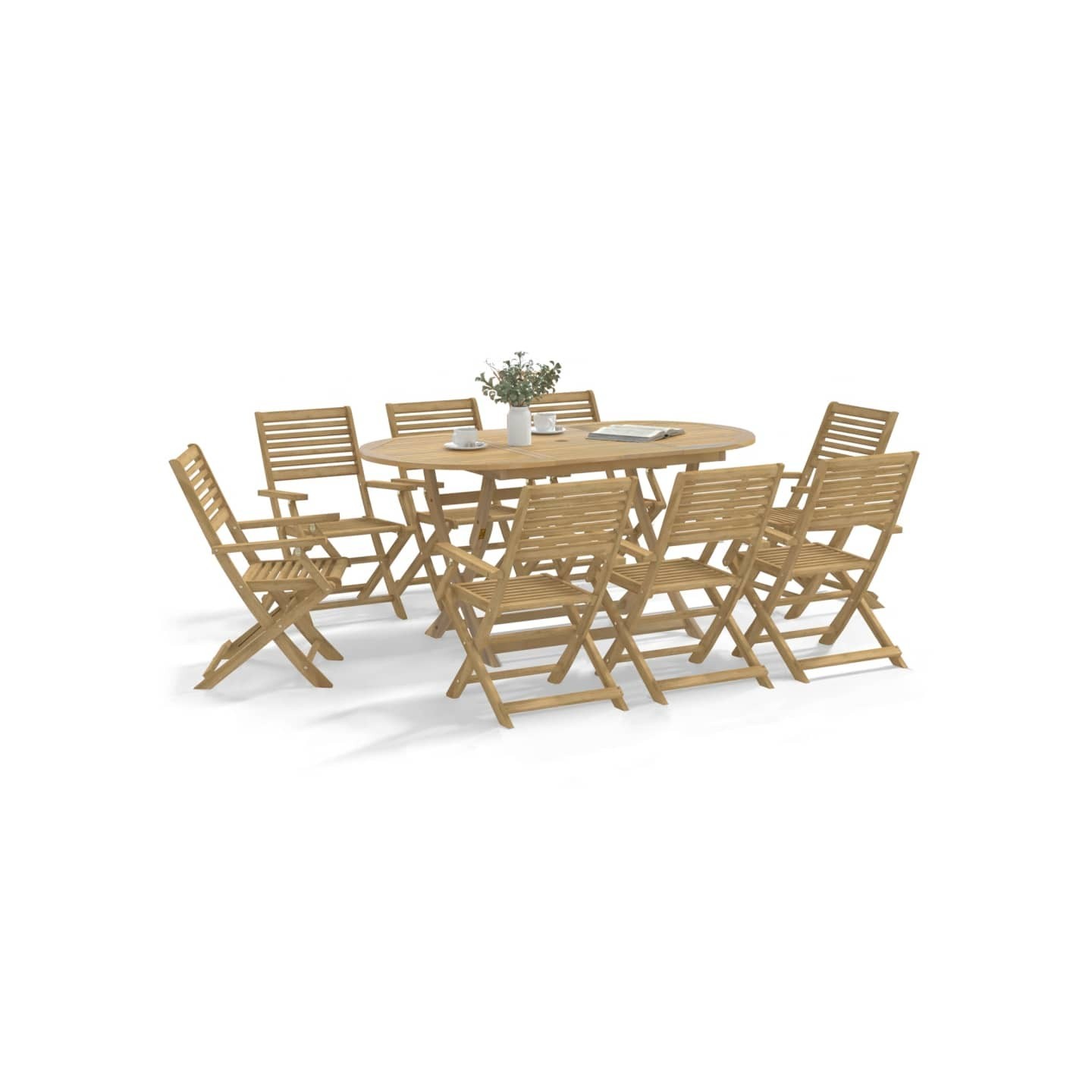 Chaises pliantes lot de 6 54,5x61,5x86,5cm bois d'acacia massif