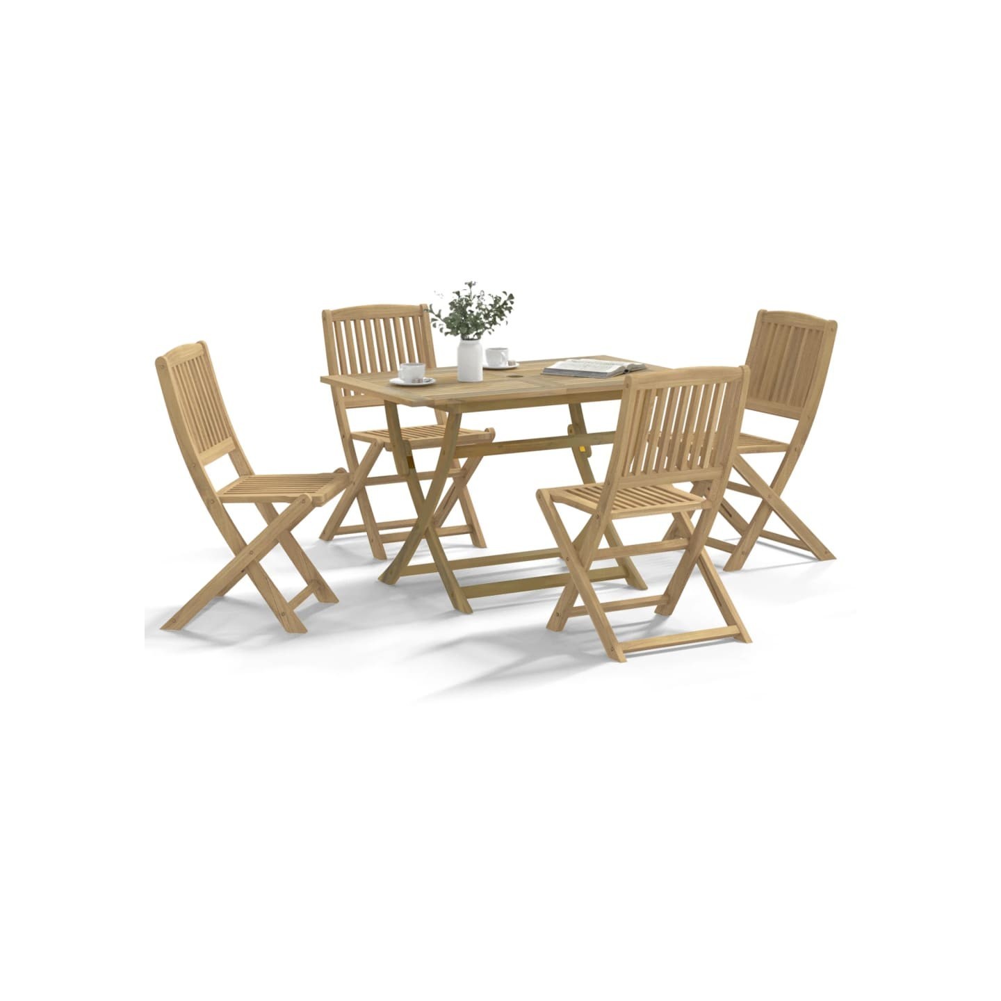 Ensemble à manger de jardin 5 pcs Bois d'acacia solide