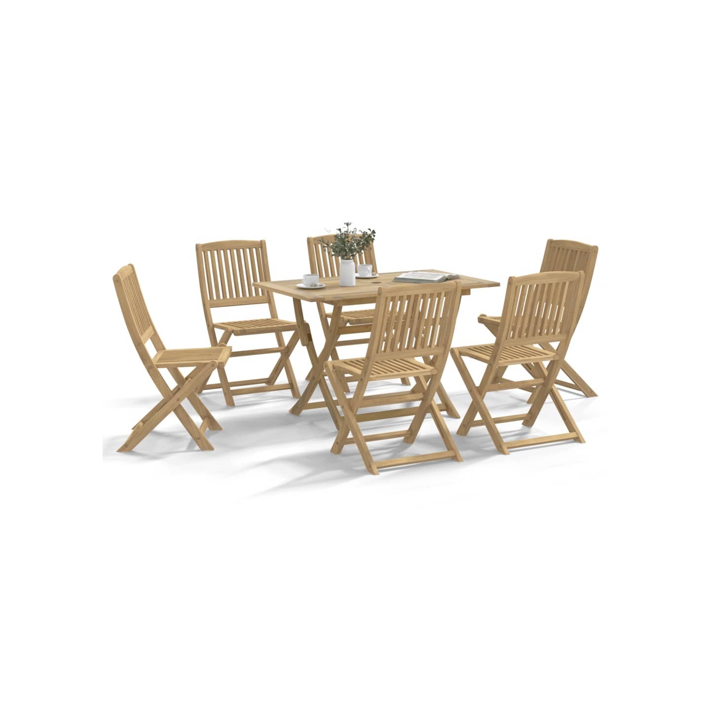Ensemble à manger de jardin 7 pcs Bois d'acacia solide