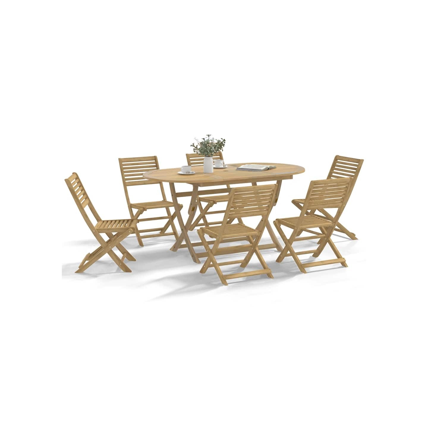 Chaises pliantes lot de 6 48,5x61,5x87cm bois d'acacia massif
