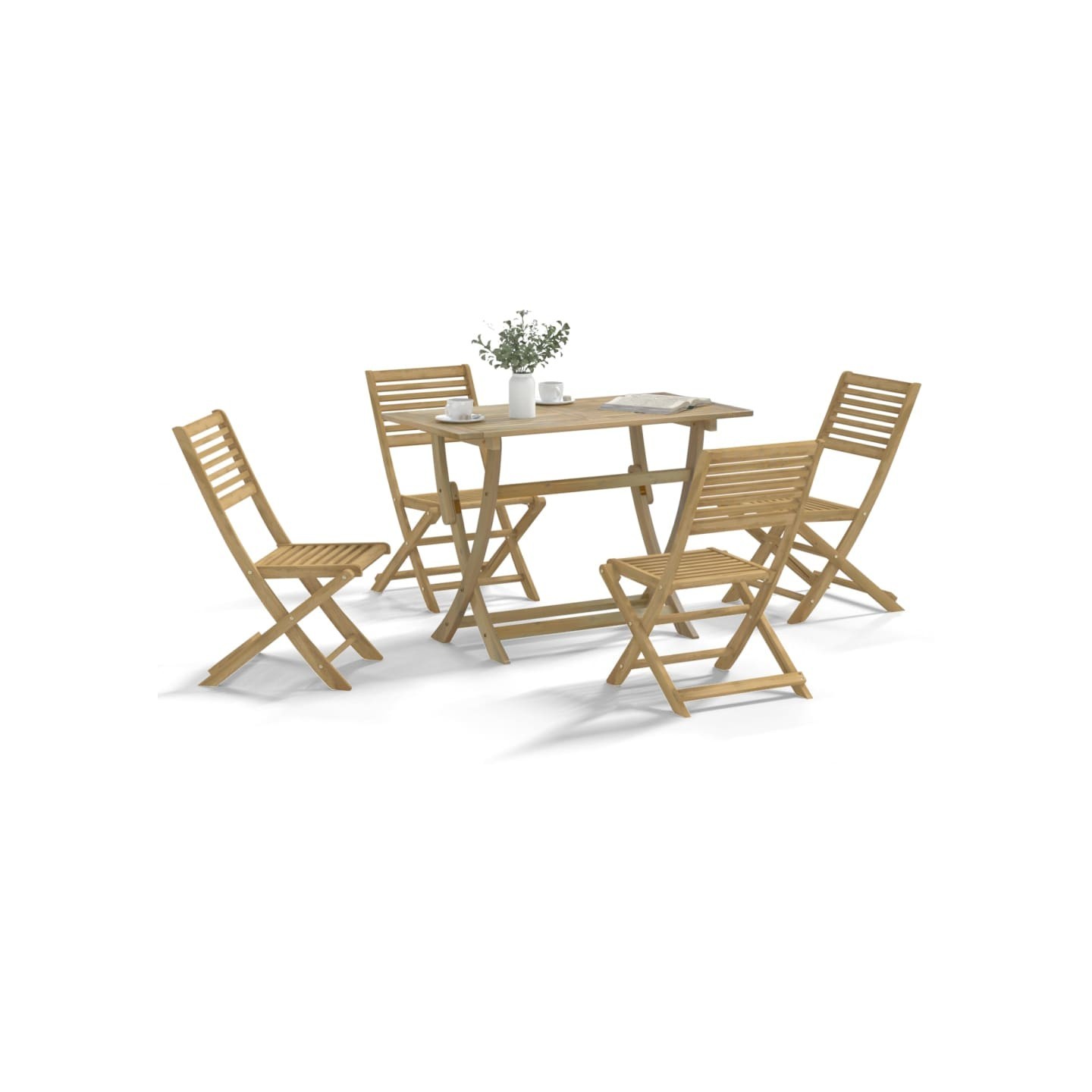 Ensemble à manger de jardin 5 pcs Bois d'acacia solide