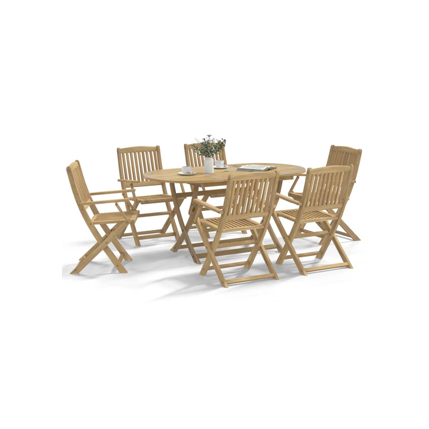 Ensemble à manger de jardin 7 pcs Bois d'acacia solide