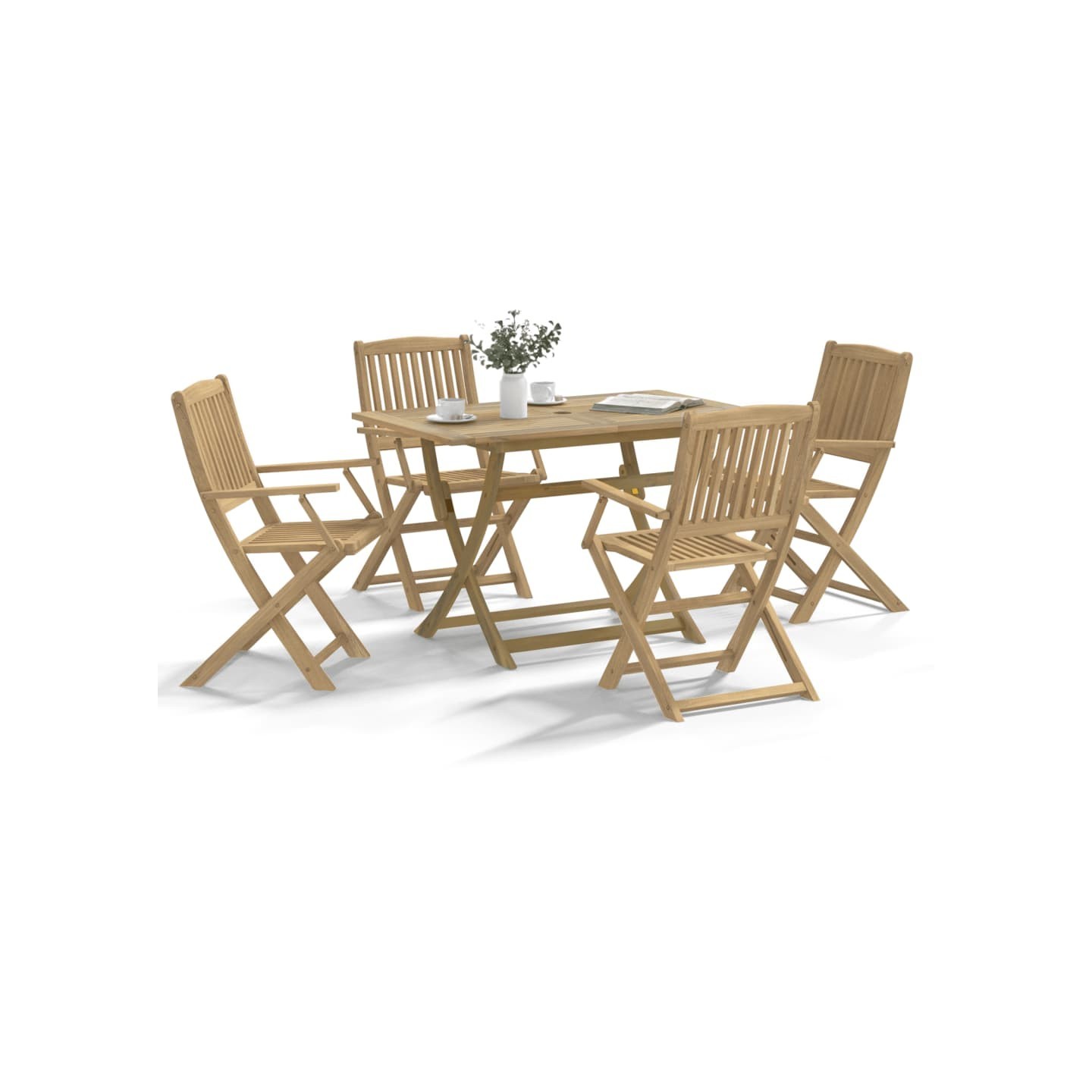 Ensemble à manger de jardin 5 pcs Bois d'acacia solide