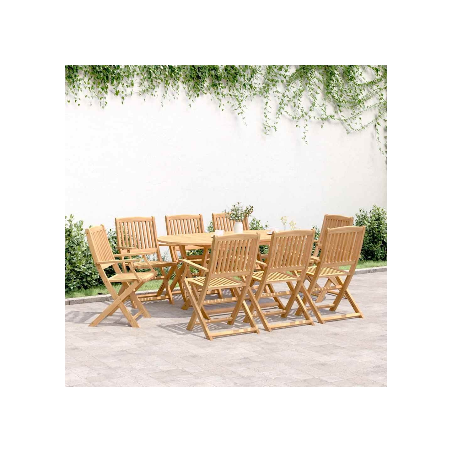 Ensemble à manger de jardin 9 pcs bois d'acacia solide