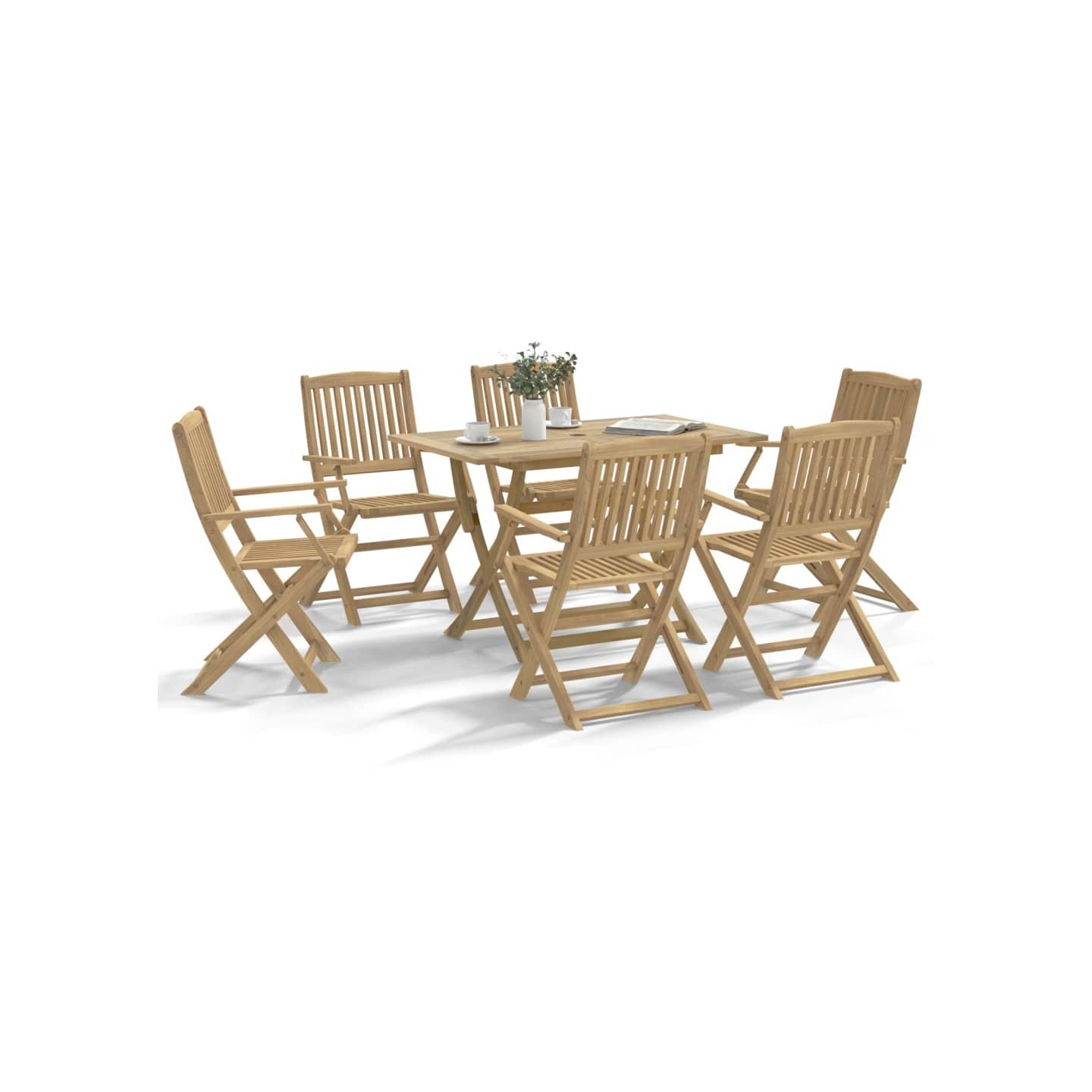 Ensemble à manger de jardin 7 pcs Bois d'acacia solide