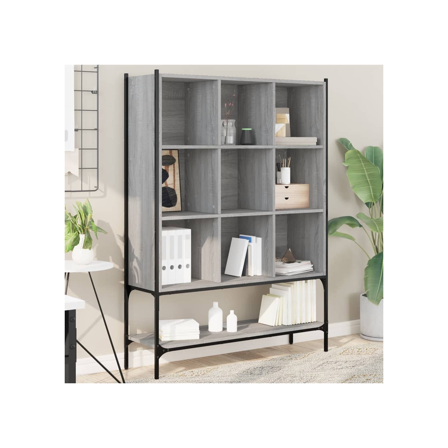 Bibliothèque sonoma gris 102x30x141,5 cm bois d'ingénierie