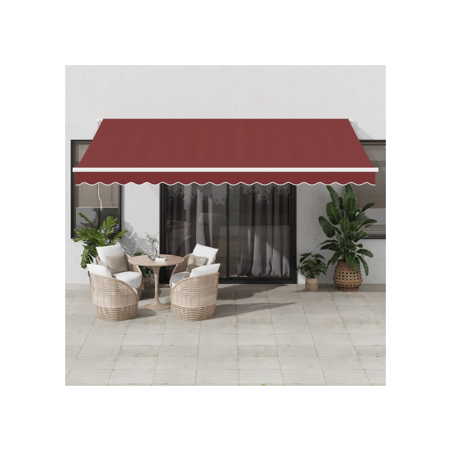 Auvent rétractable automatique bordeaux 450x350 cm