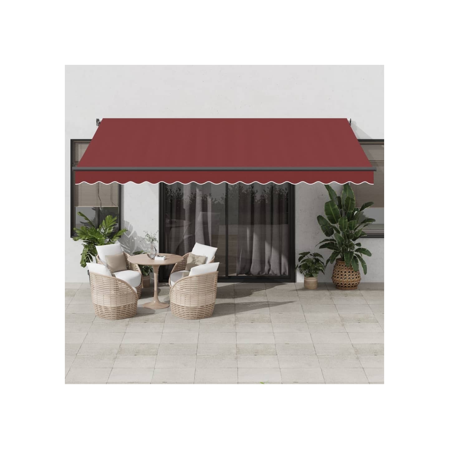 Auvent rétractable automatique bordeaux 450x350 cm