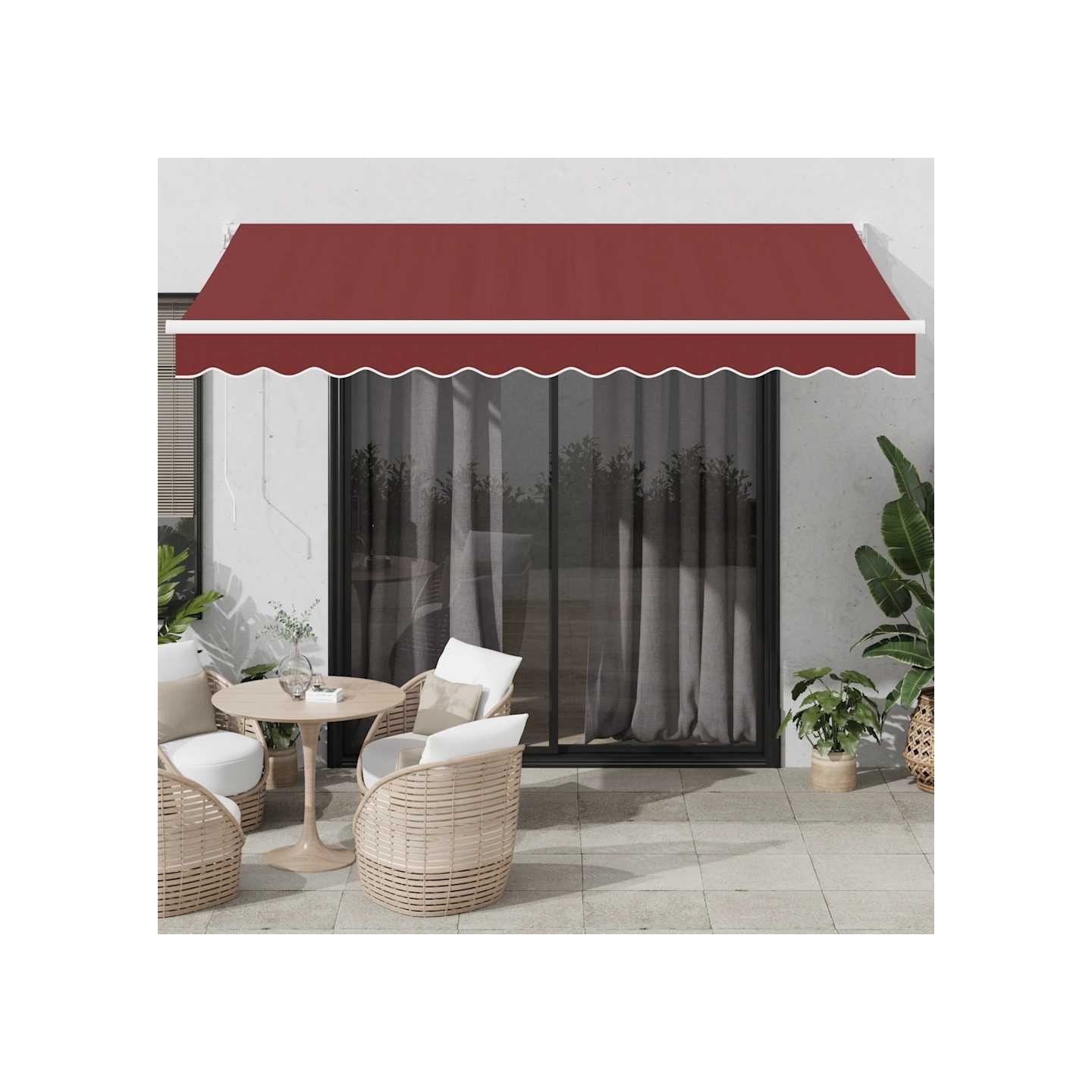 Auvent rétractable automatique bordeaux 350x250 cm