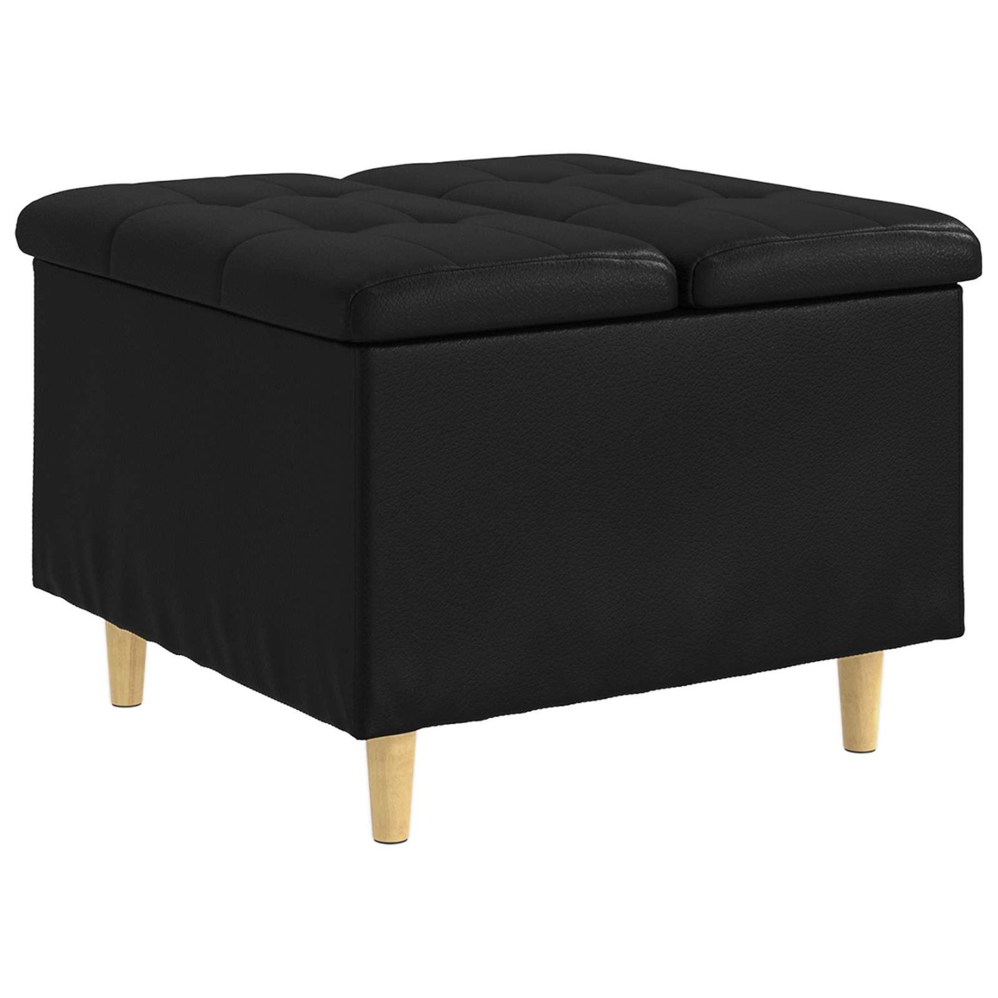 Ottoman avec rangement Noir 60 x 60 x 45 cm Simili cuir