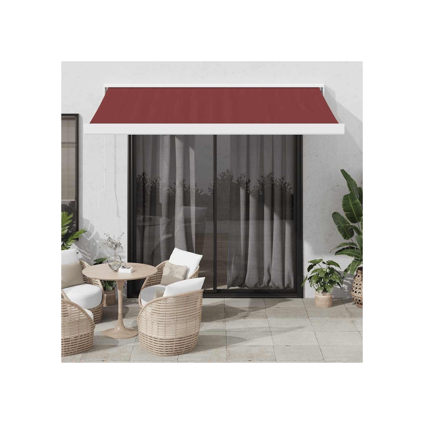 Auvent manuel rétractable bordeaux 350x250 cm