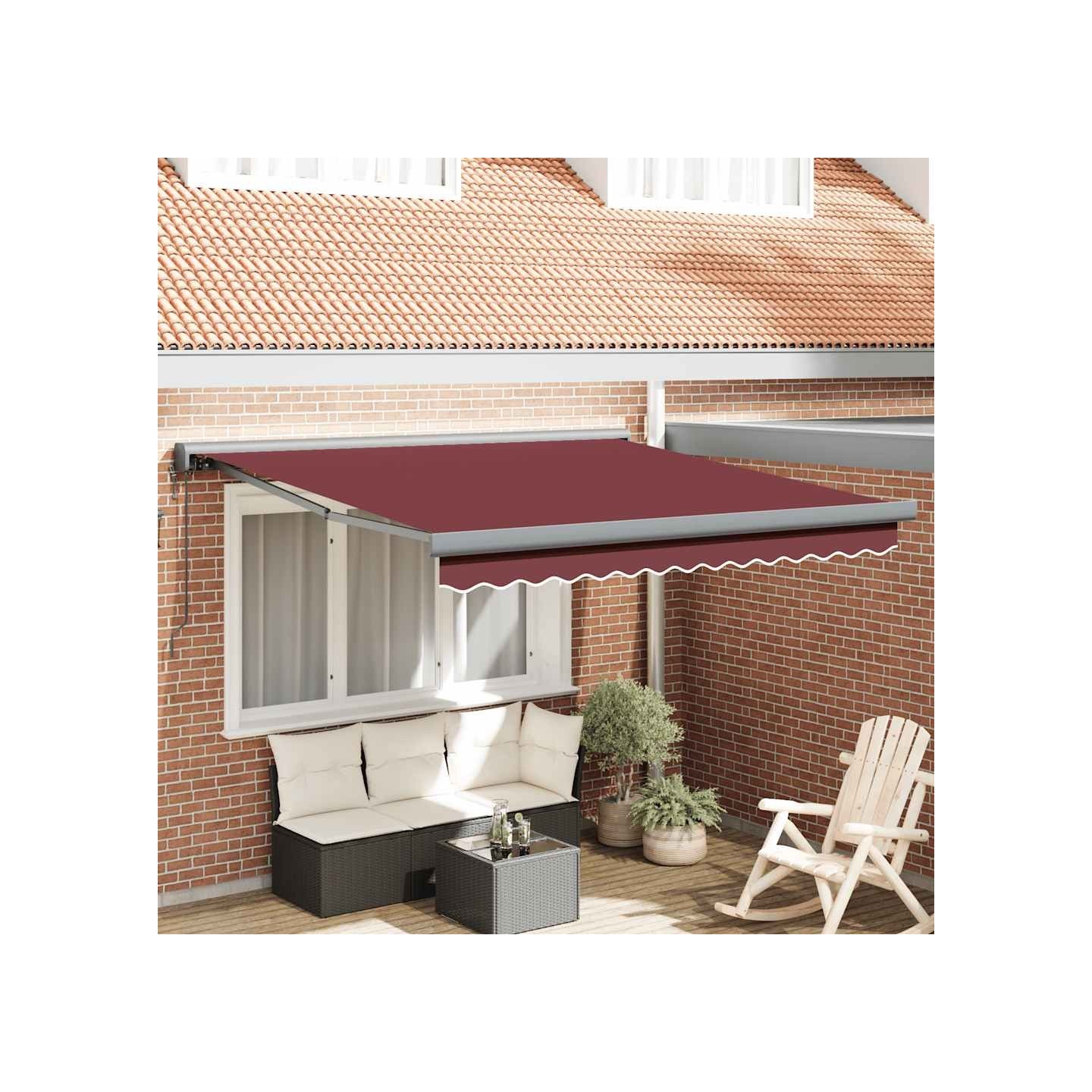 Auvent rétractable automatique bordeaux 300x250 cm