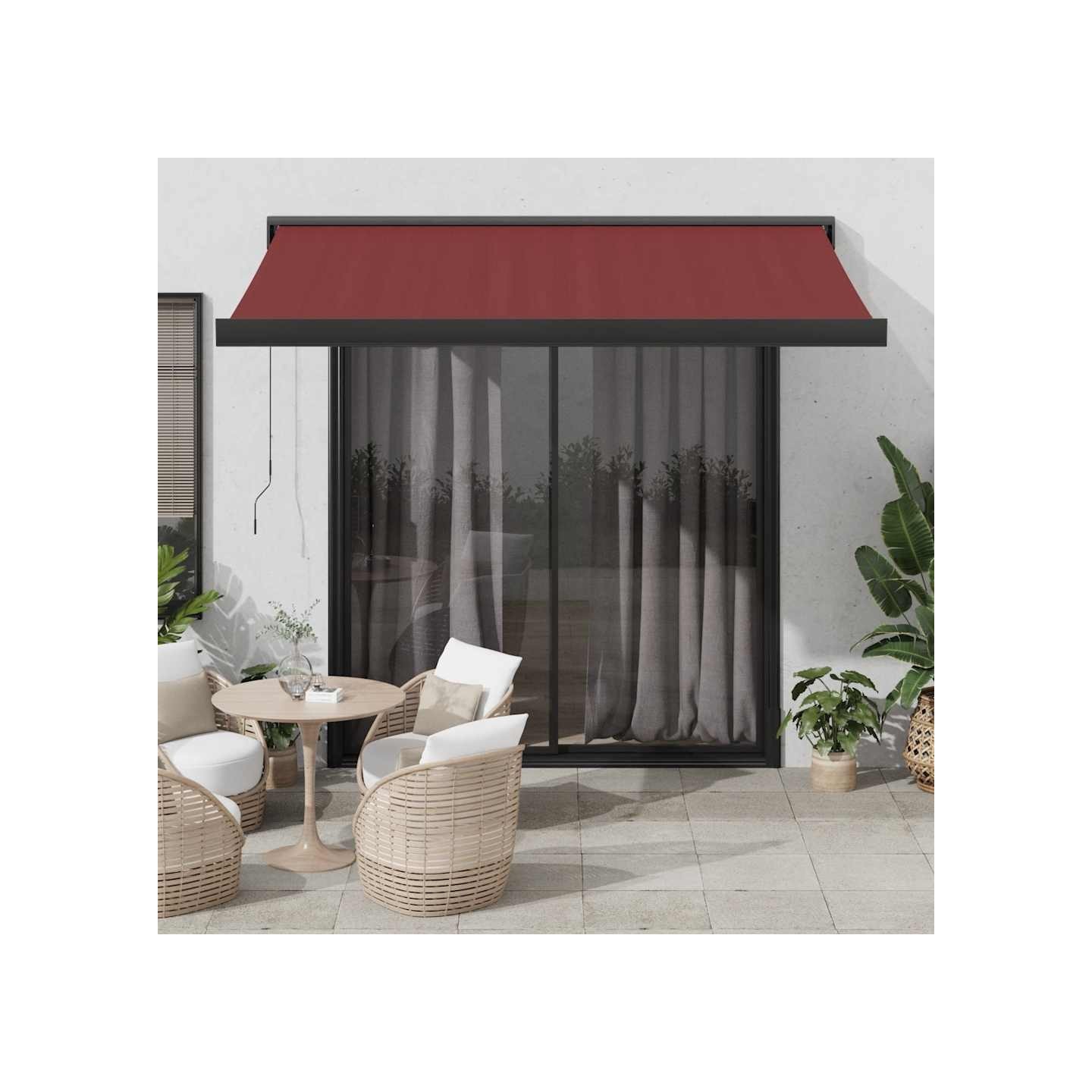 Auvent rétractable automatique bordeaux 350x250 cm