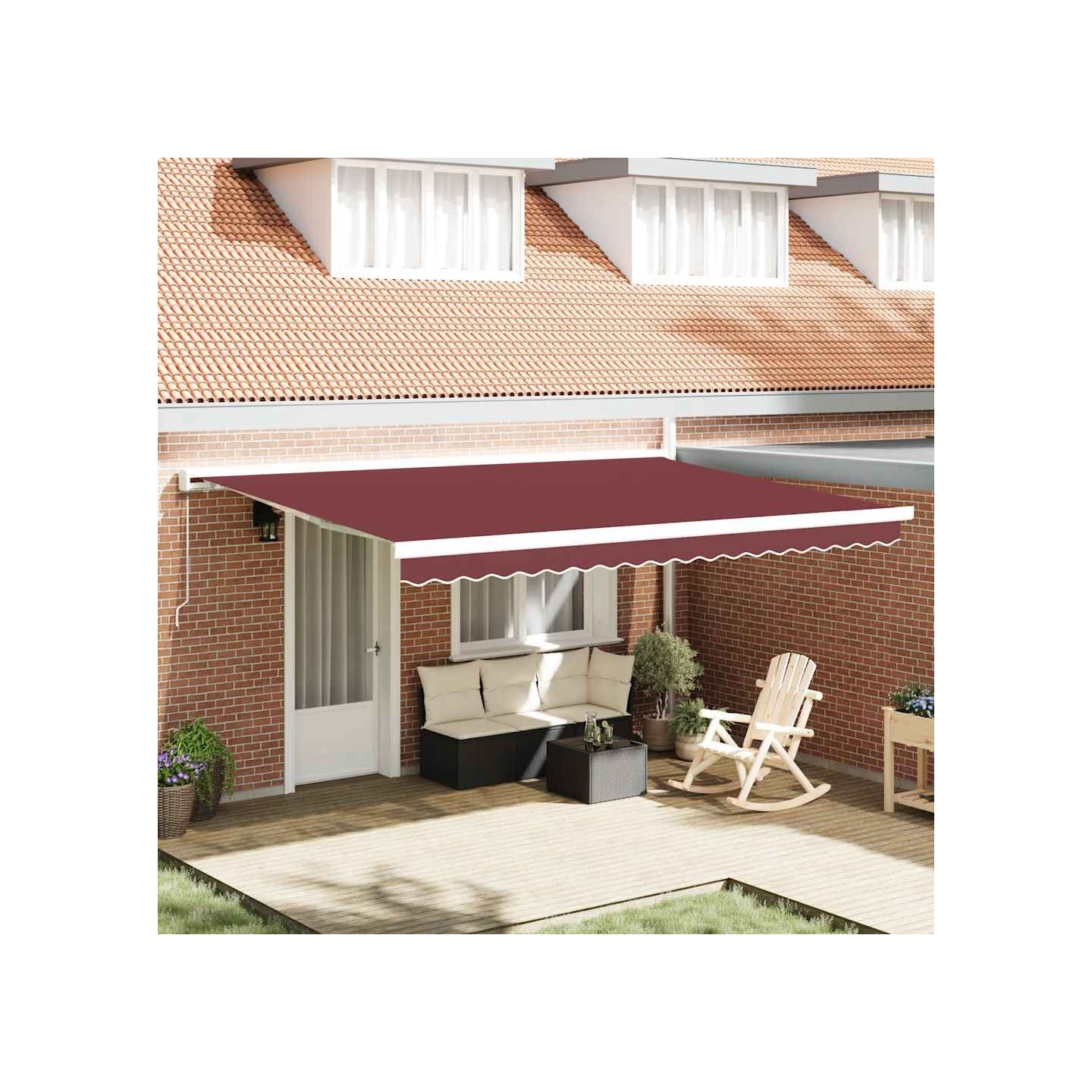 Auvent manuel rétractable bordeaux 450x300 cm