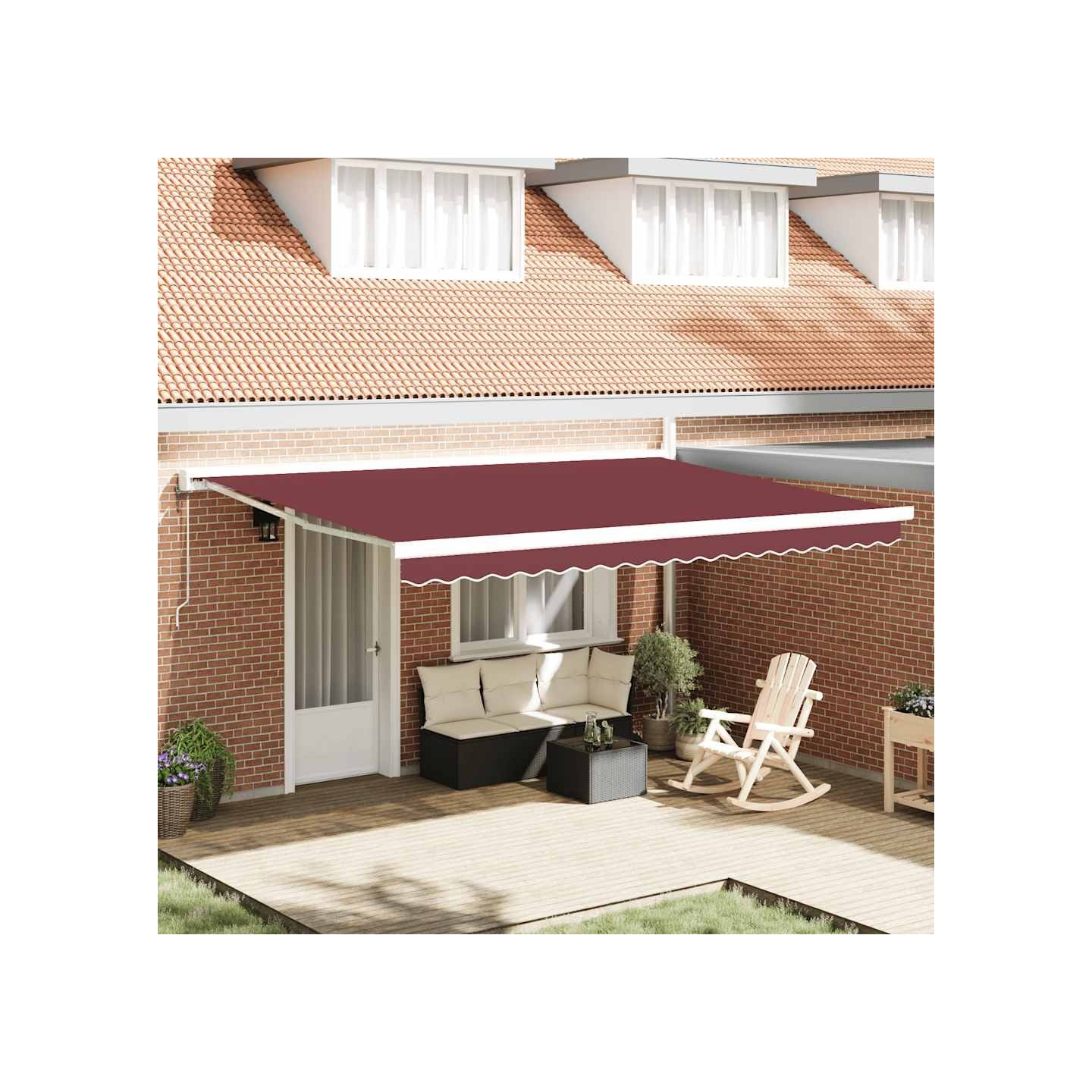 Auvent rétractable automatique bordeaux 450x300 cm
