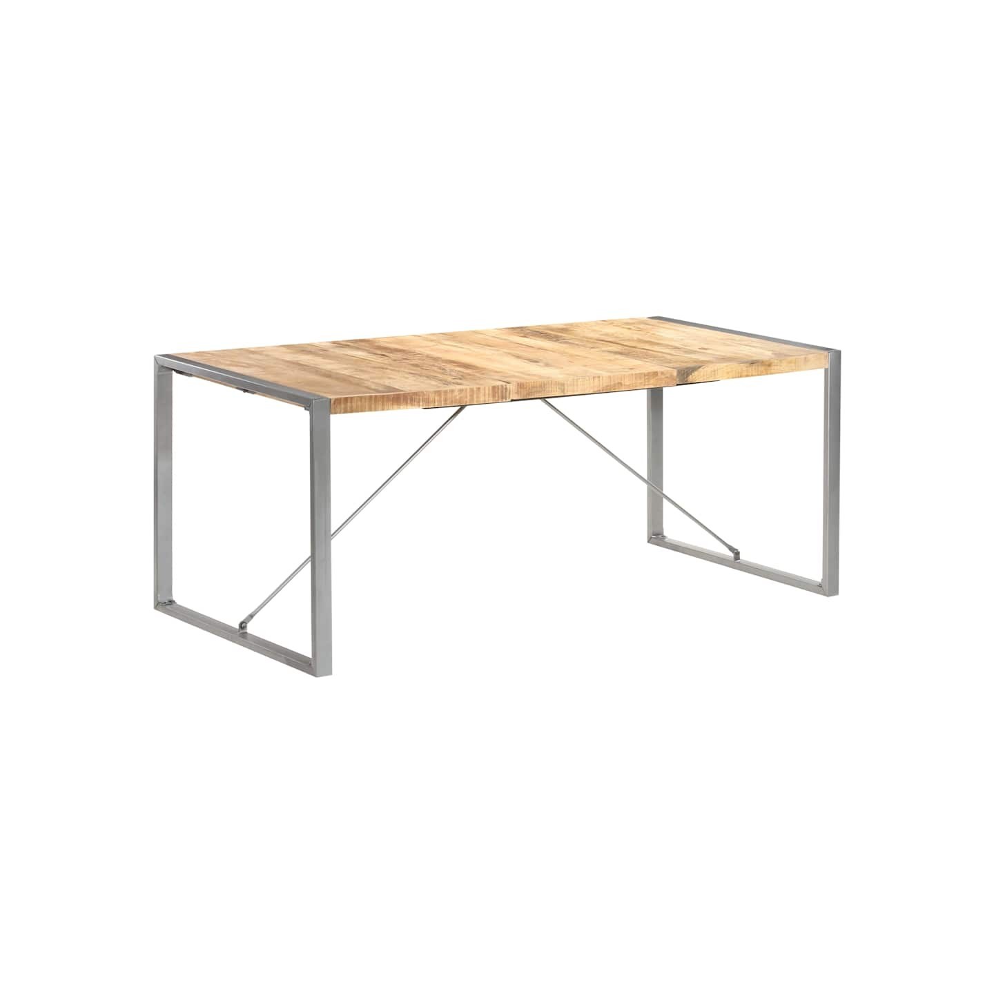 Table à manger 180x90x75 cm bois de manguier massif brut