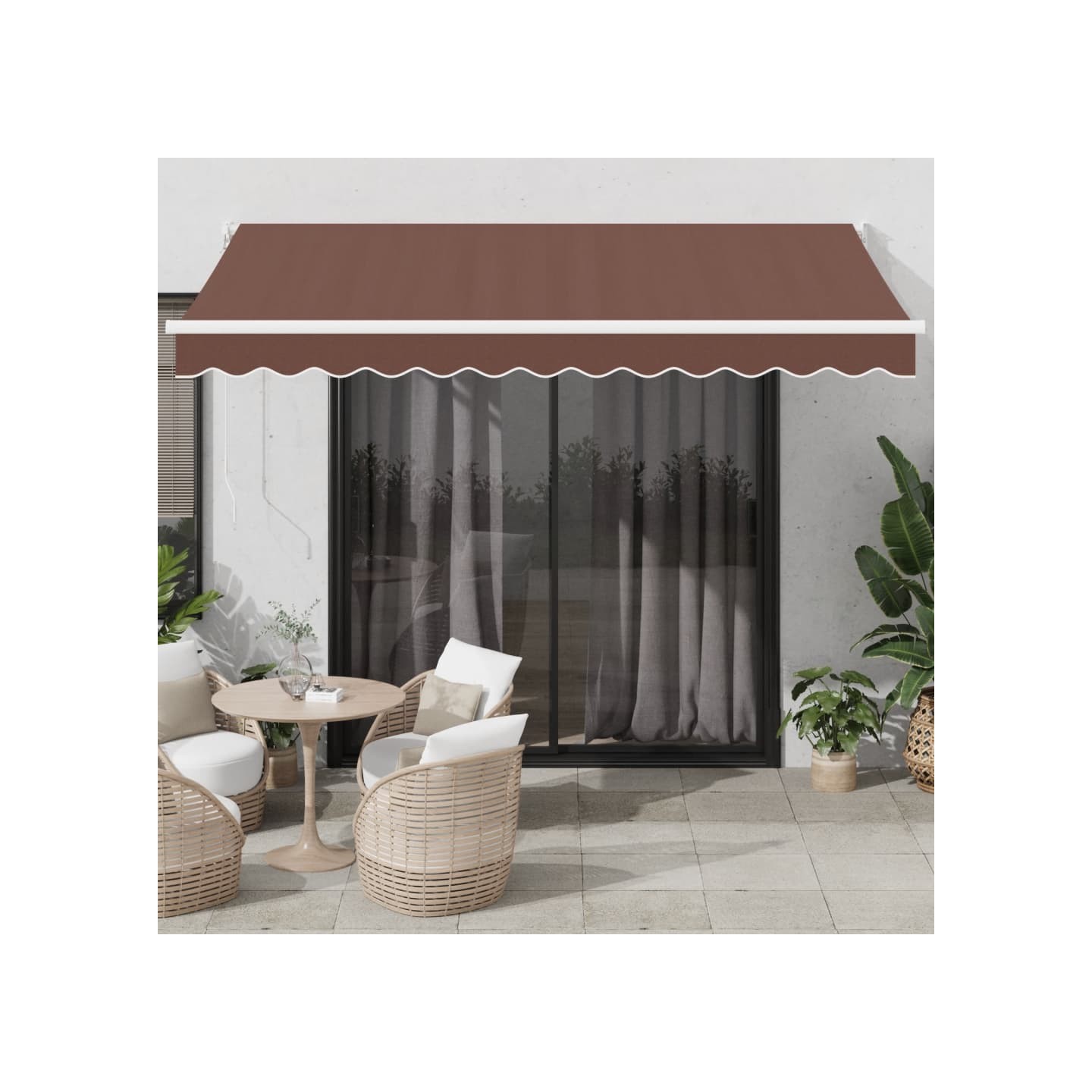 Auvent manuel rétractable marron 350x250 cm