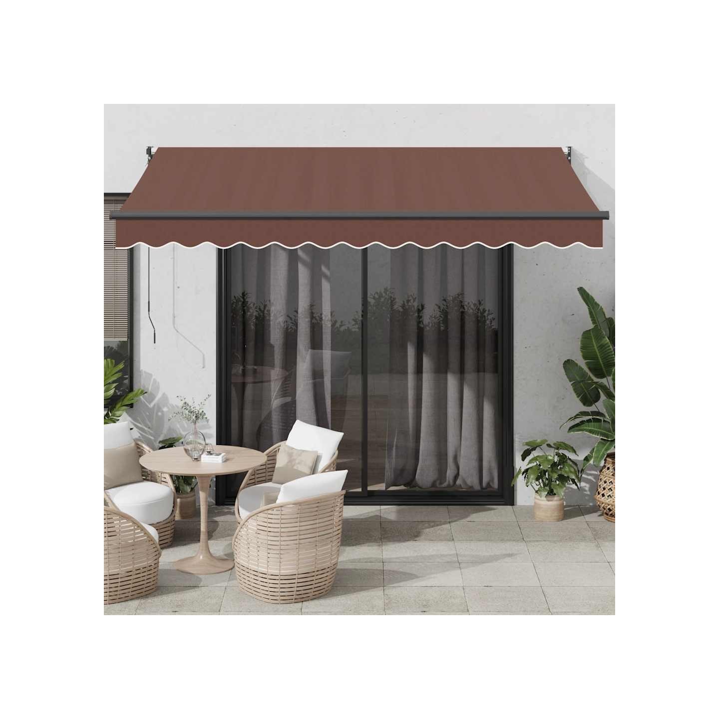 Auvent rétractable automatique marron 350x250 cm