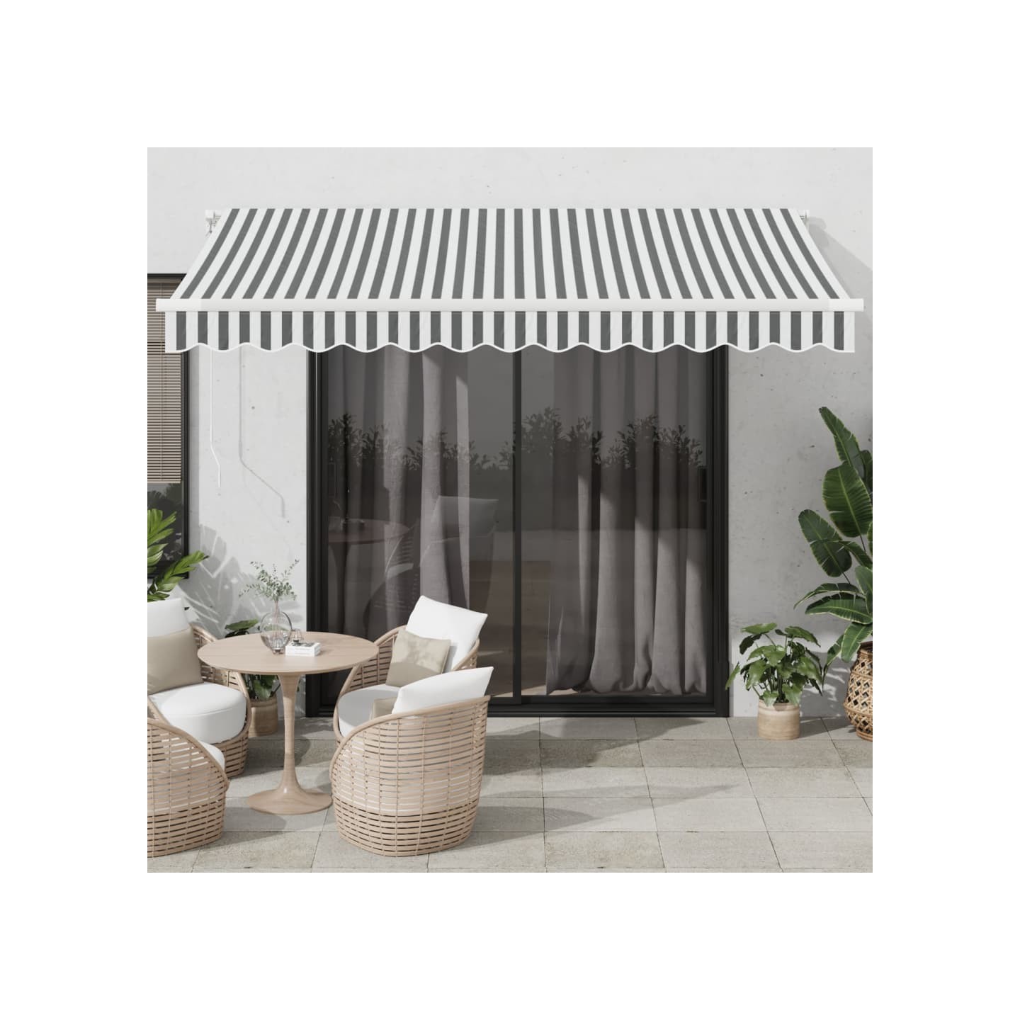Auvent rétractable automatique avec LED anthracite et blanc