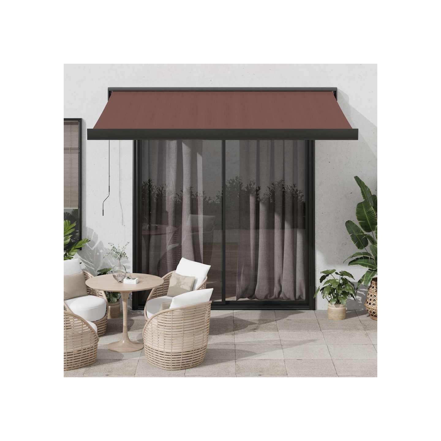 Auvent rétractable automatique marron 350x250 cm