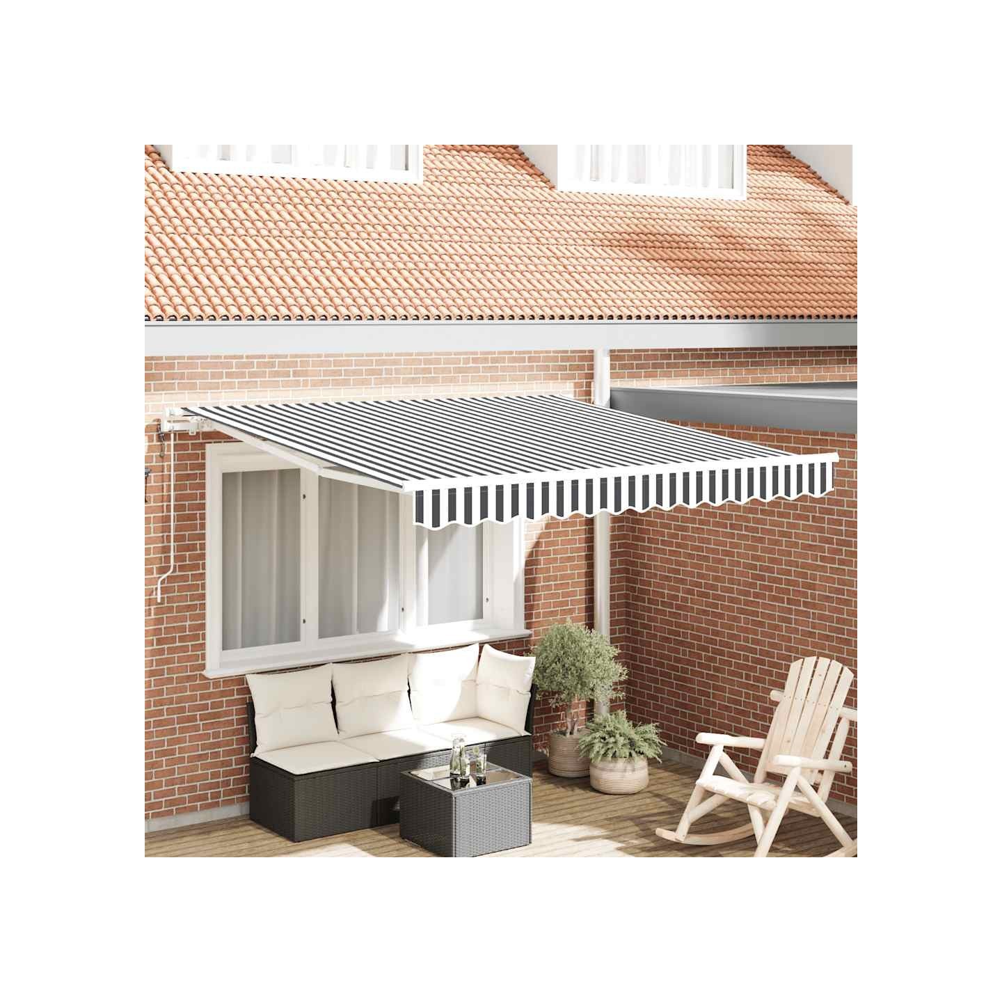 Auvent rétractable automatique anthracite et blanc 300x250 cm