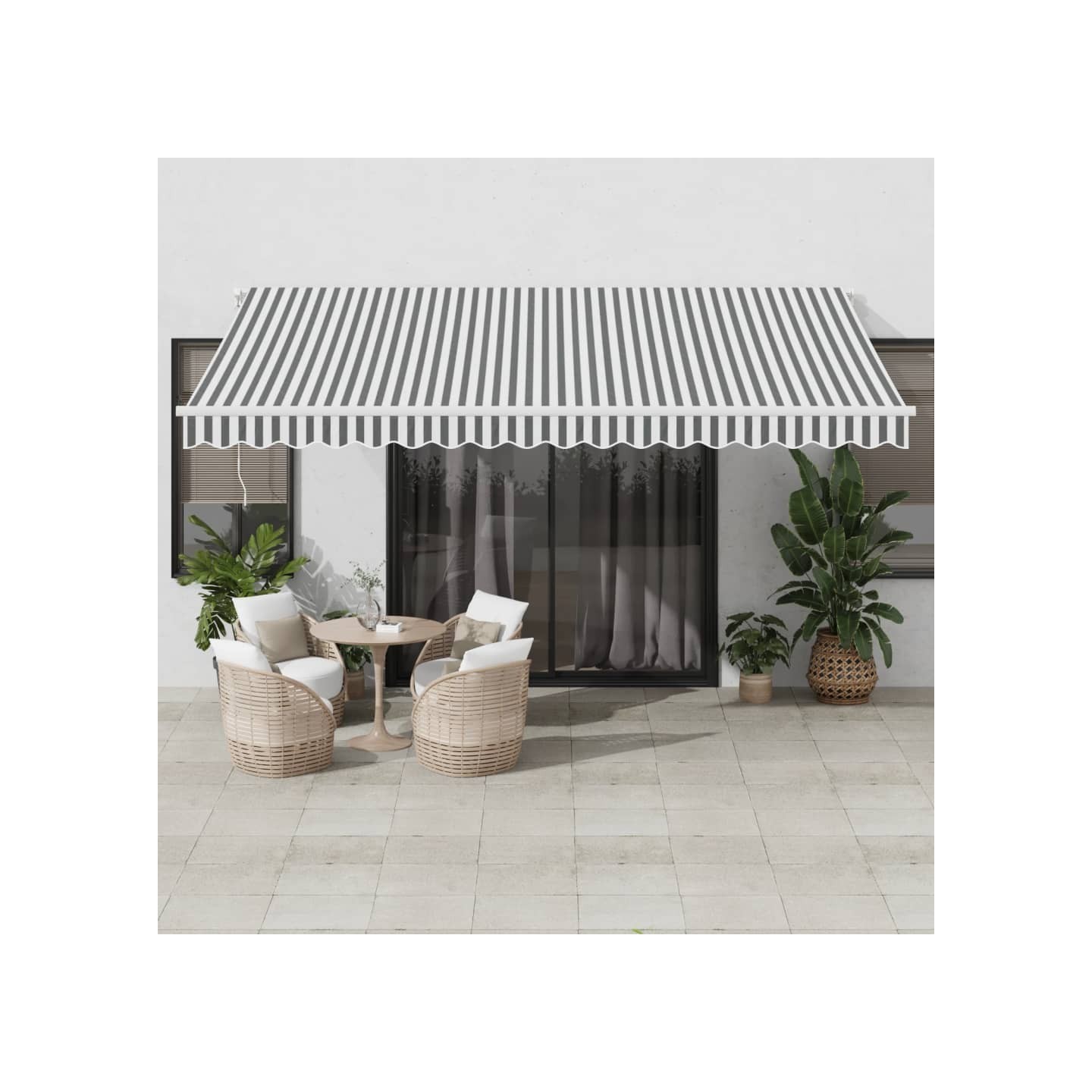 Auvent rétractable automatique anthracite et blanc 450x350 cm