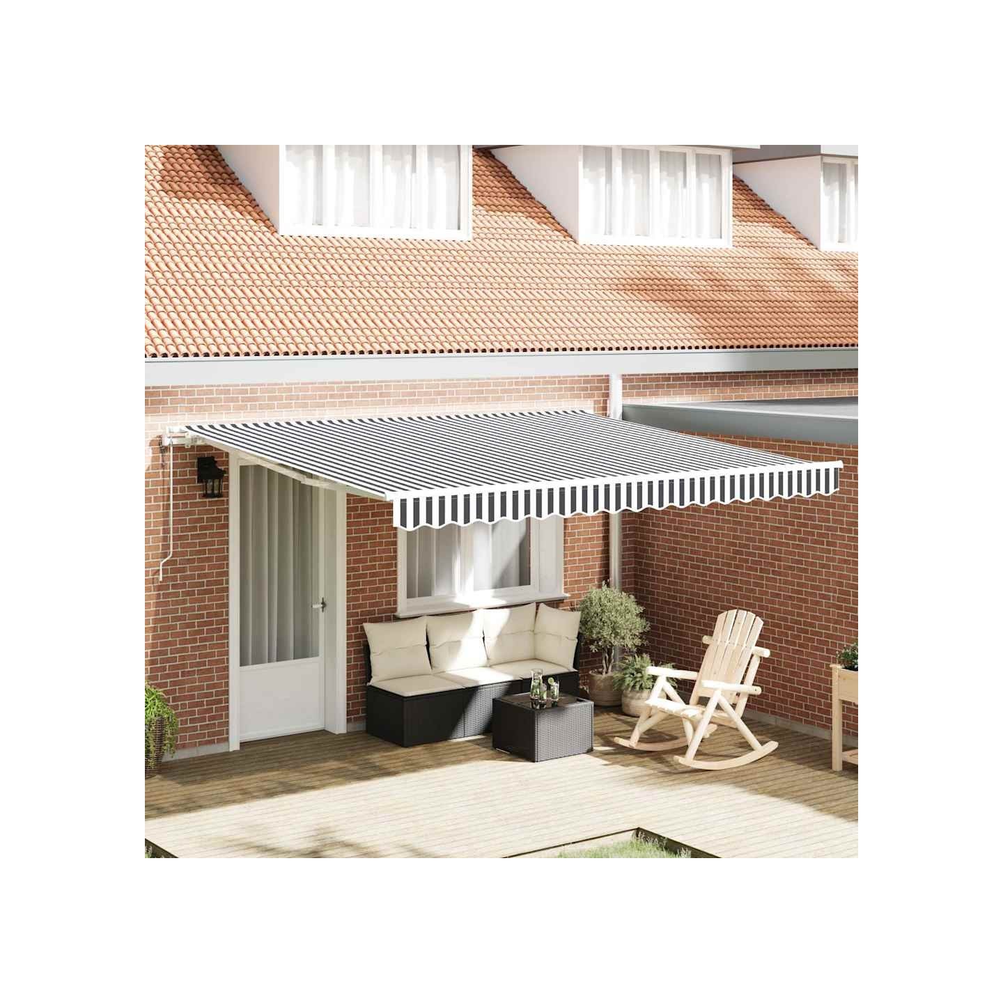 Auvent rétractable automatique anthracite et blanc 400x300 cm