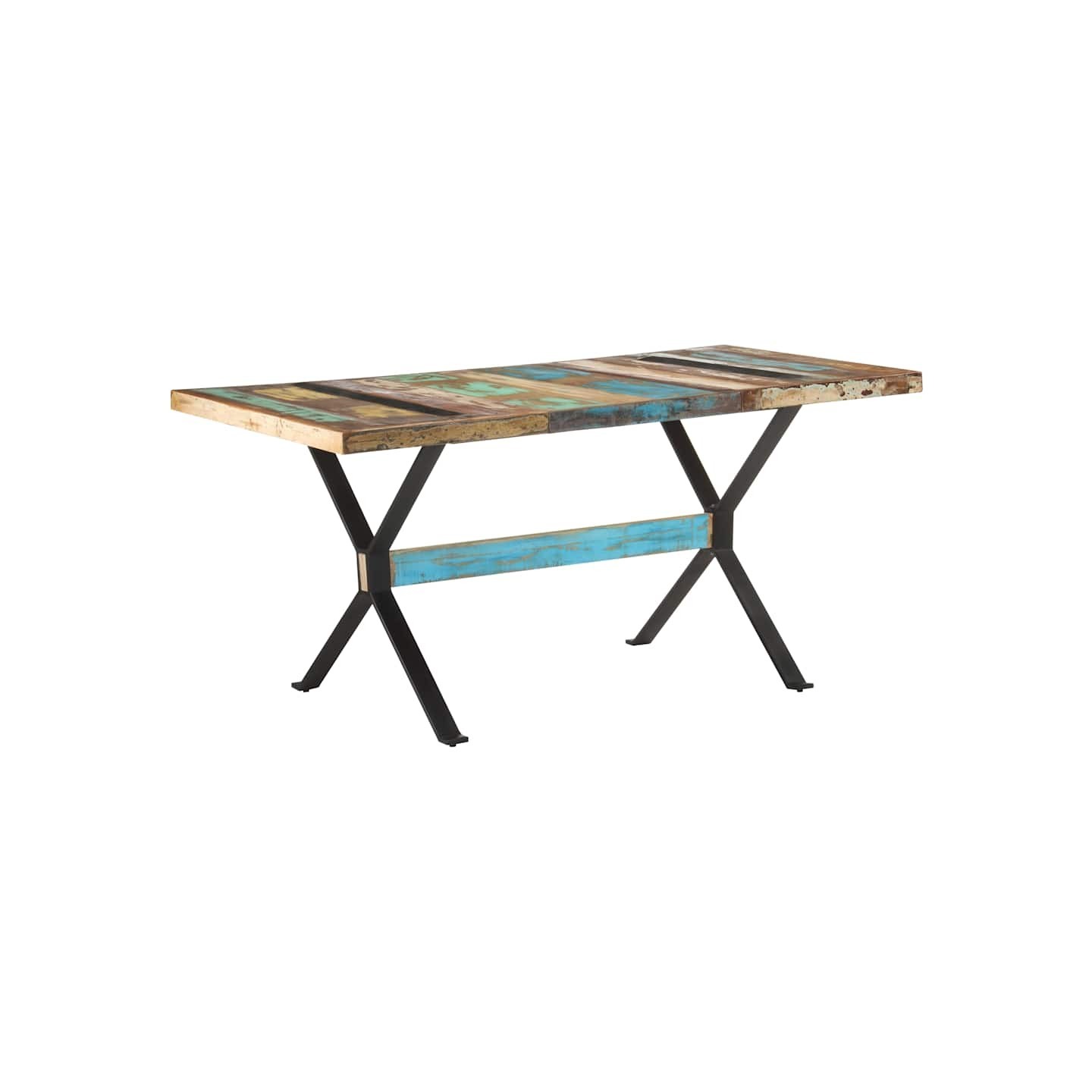Table de salle à manger 160x80x76cm Bois de récupération massif