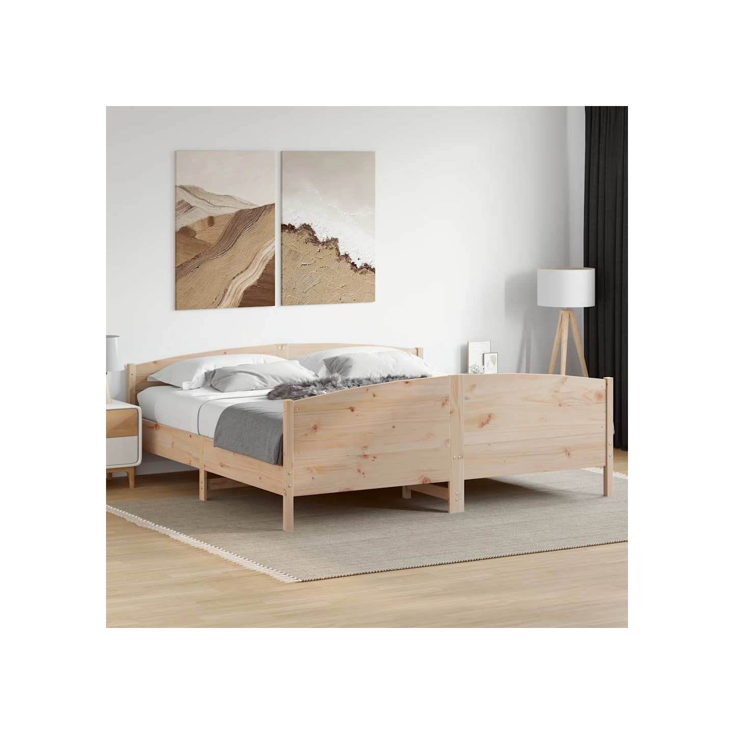 Cadre de lit sans matelas 180x200 cm bois massif de pin