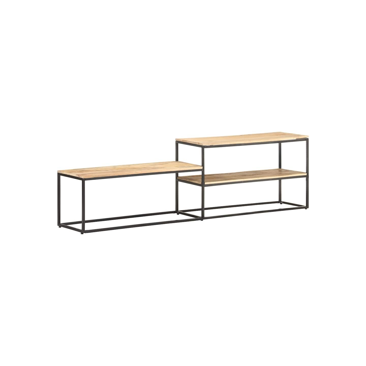 Meuble TV 180x30x50 cm Bois de manguier brut