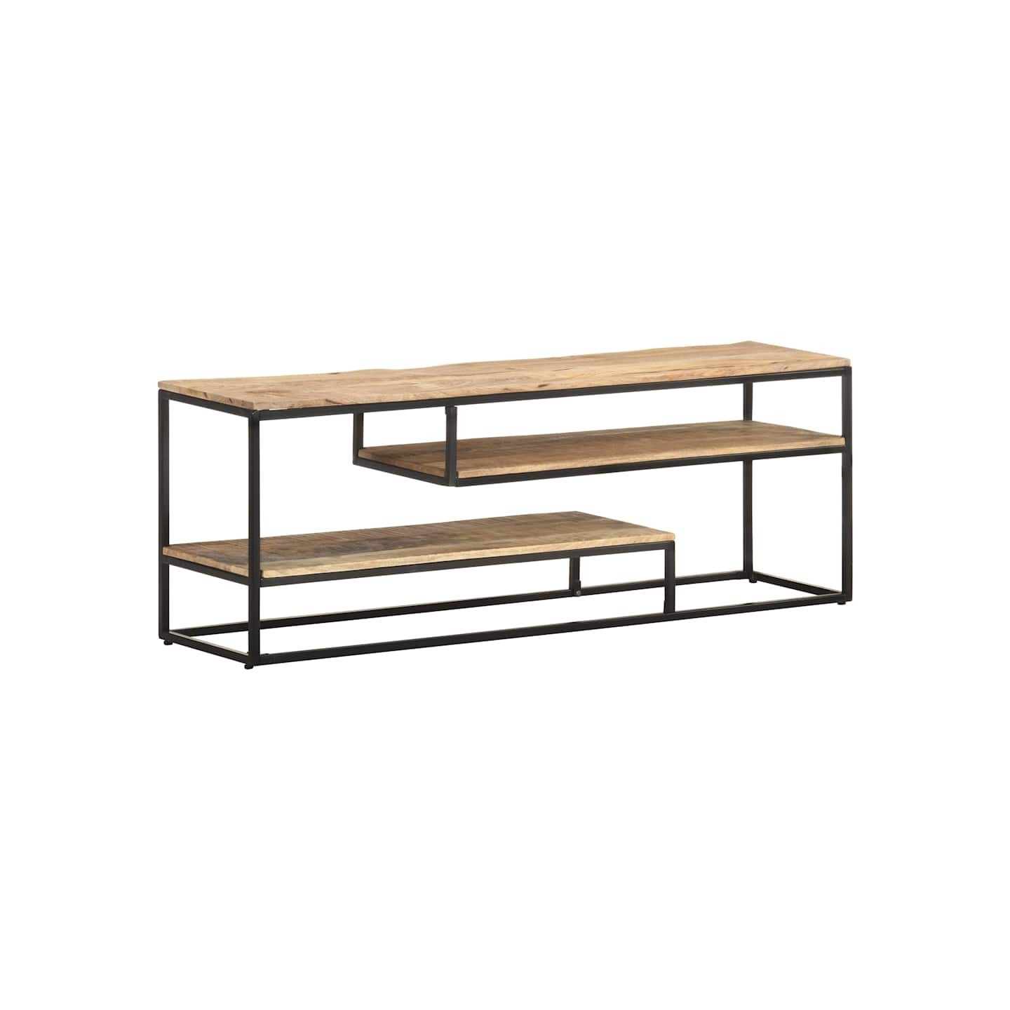 Meuble TV 130x30x45 cm Bois de manguier brut