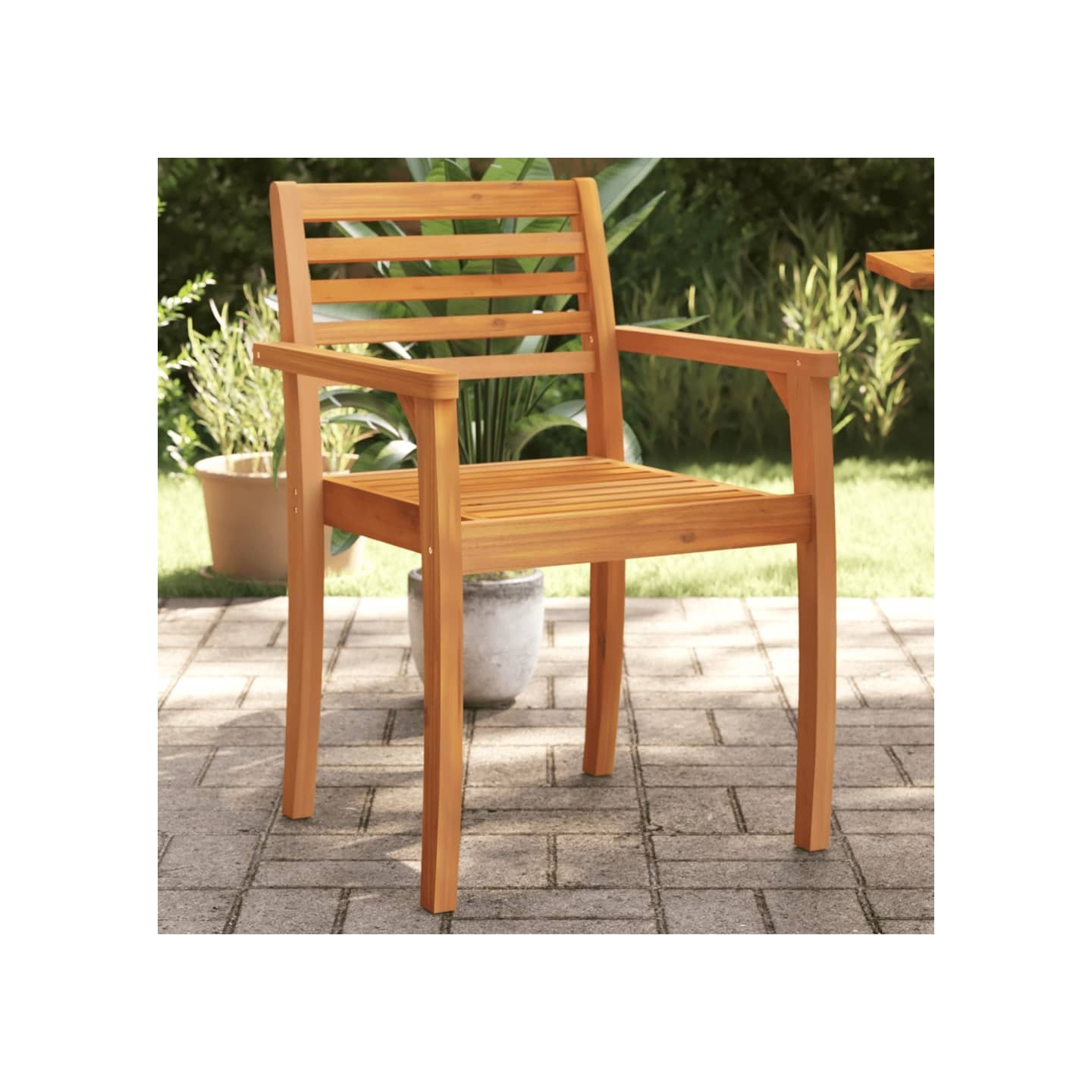 Chaises de jardin lot de 4 59x55x85 bois massif d'acacia
