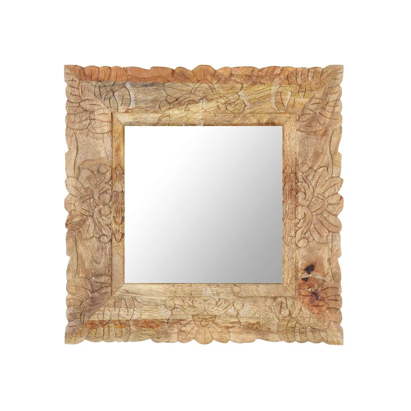 Miroir 50x50 cm Bois de manguier massif