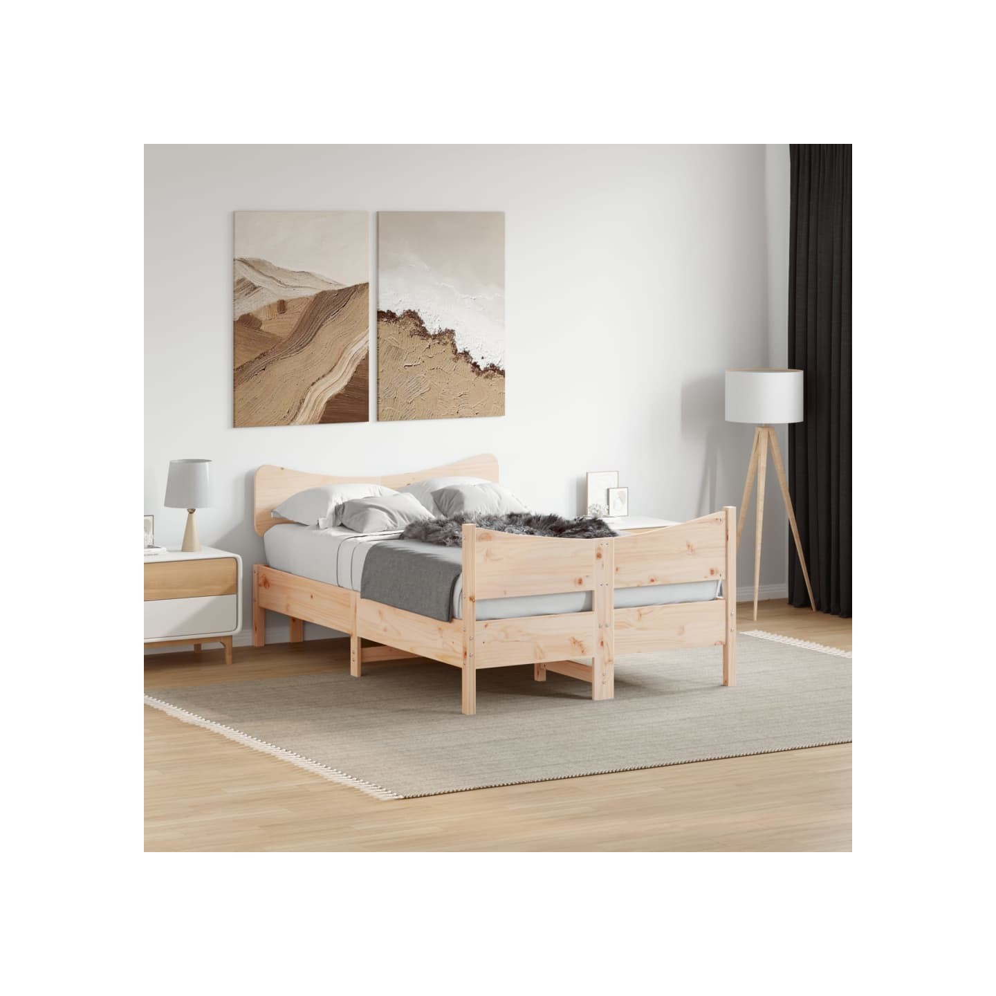 Cadre de lit sans matelas 120x190 cm bois de pin massif