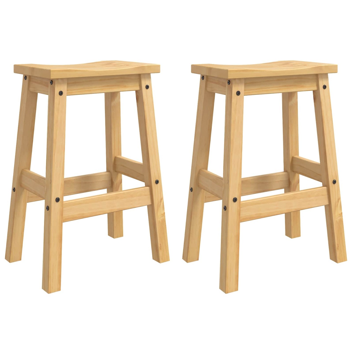 Tabouret de bar 2 pc Cire de Miel 44 x 30 x 63 cm Pin massif