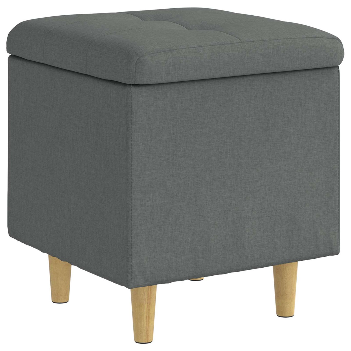 Ottoman avec rangement Gris foncé 40 x 40 x 45 cm tissu